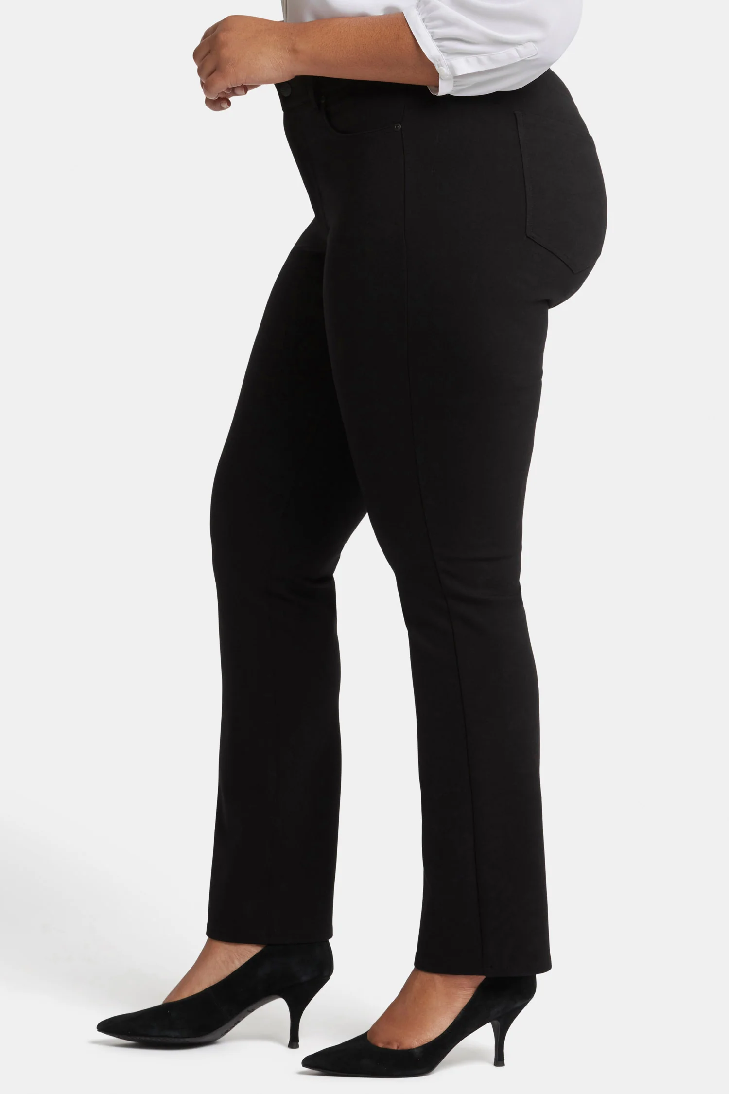 Marilyn Straight Pants In Plus Size - Black - Image 3