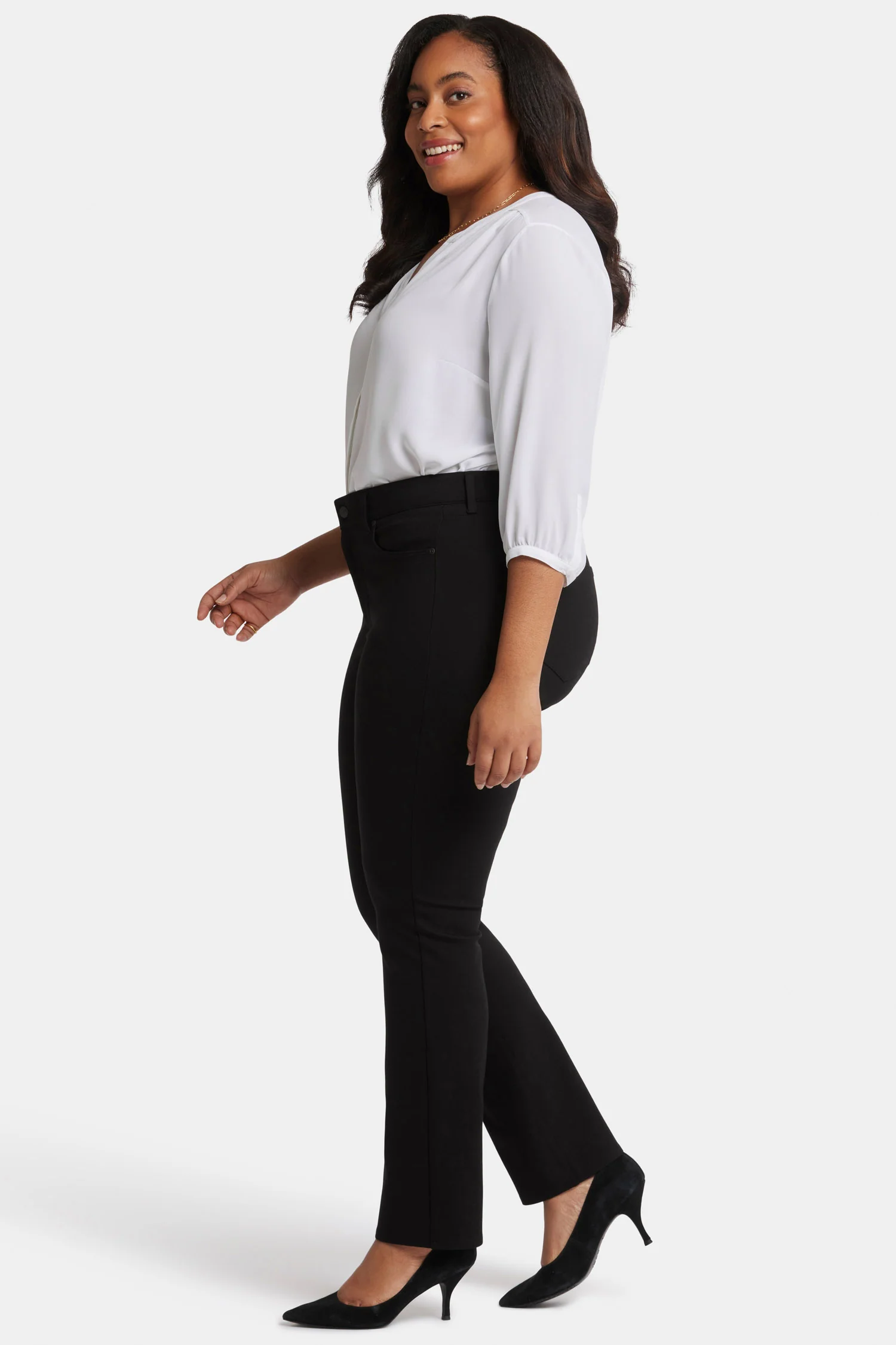 Marilyn Straight Pants In Plus Size - Black - Image 5