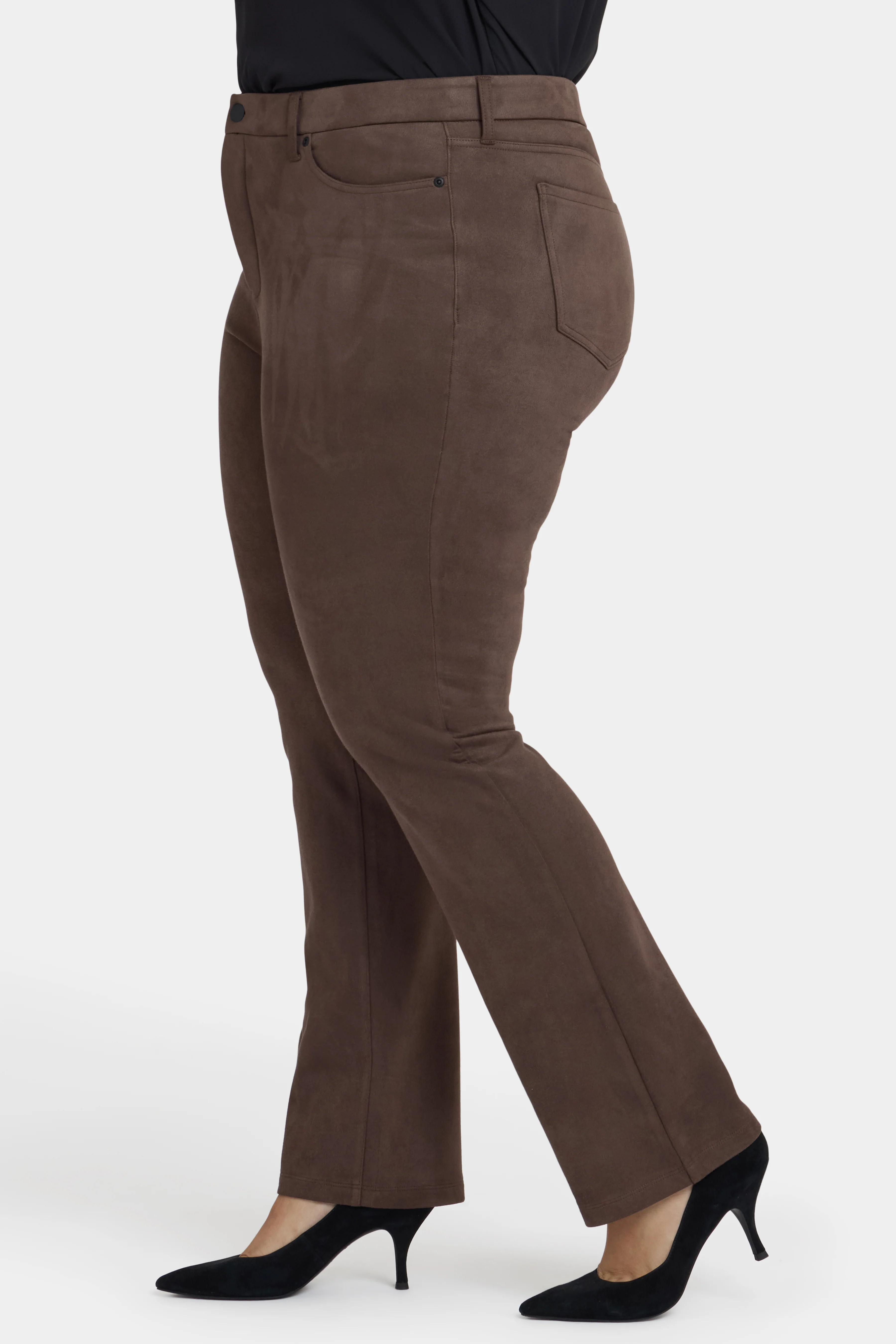 Marilyn Straight Pants In Plus Size - Coffee Bean - Image 4