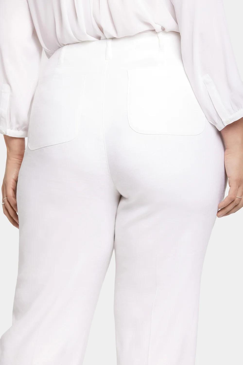 Marilyn Straight Pants In Plus Size - Optic White - Image 6
