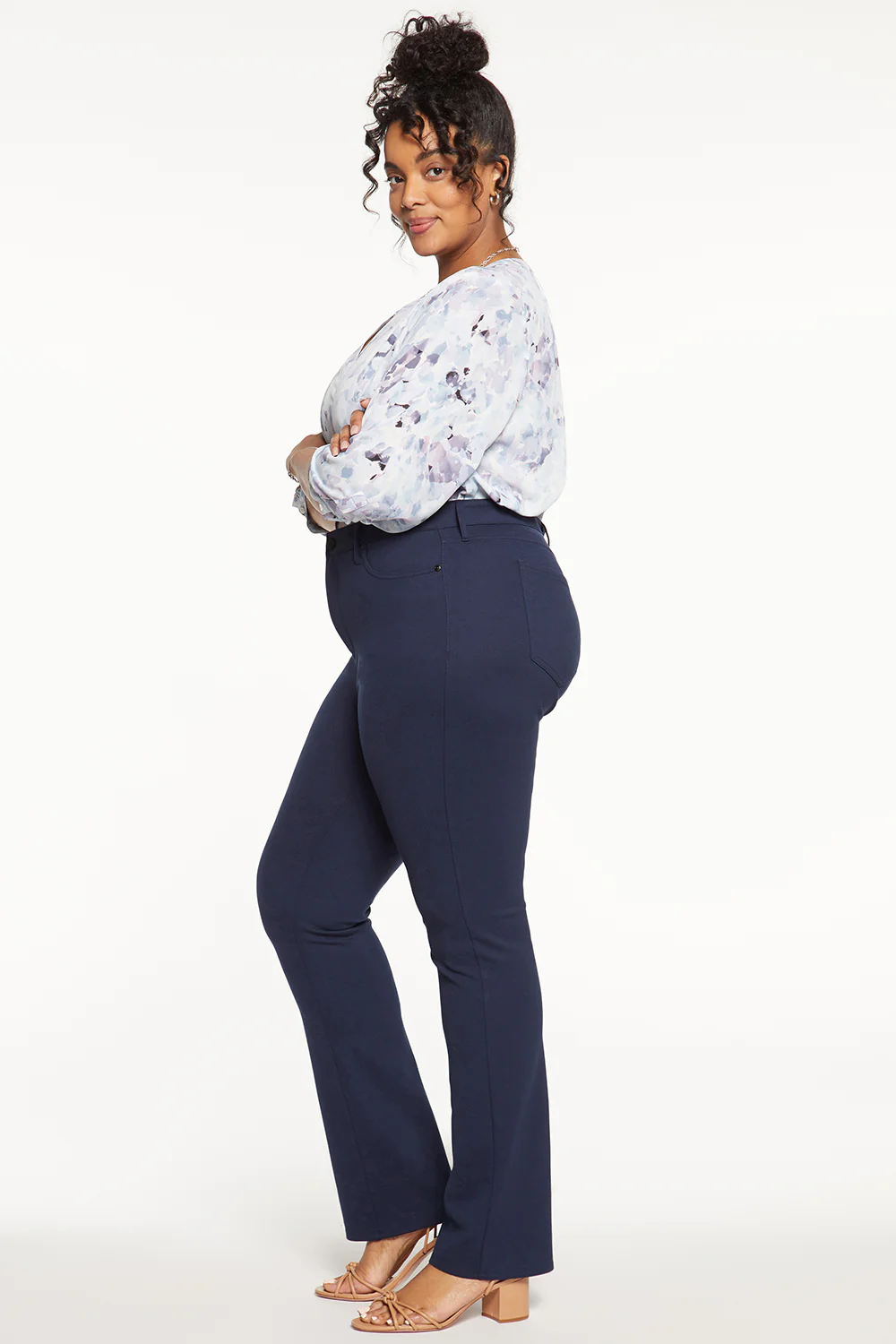 Marilyn Straight Pants In Plus Size - Oxford Navy - Image 6