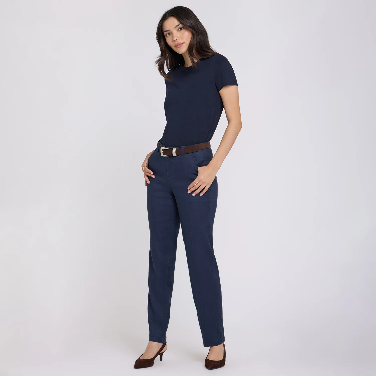 Marilyn Straight Pants - Oxford Navy - Image 7