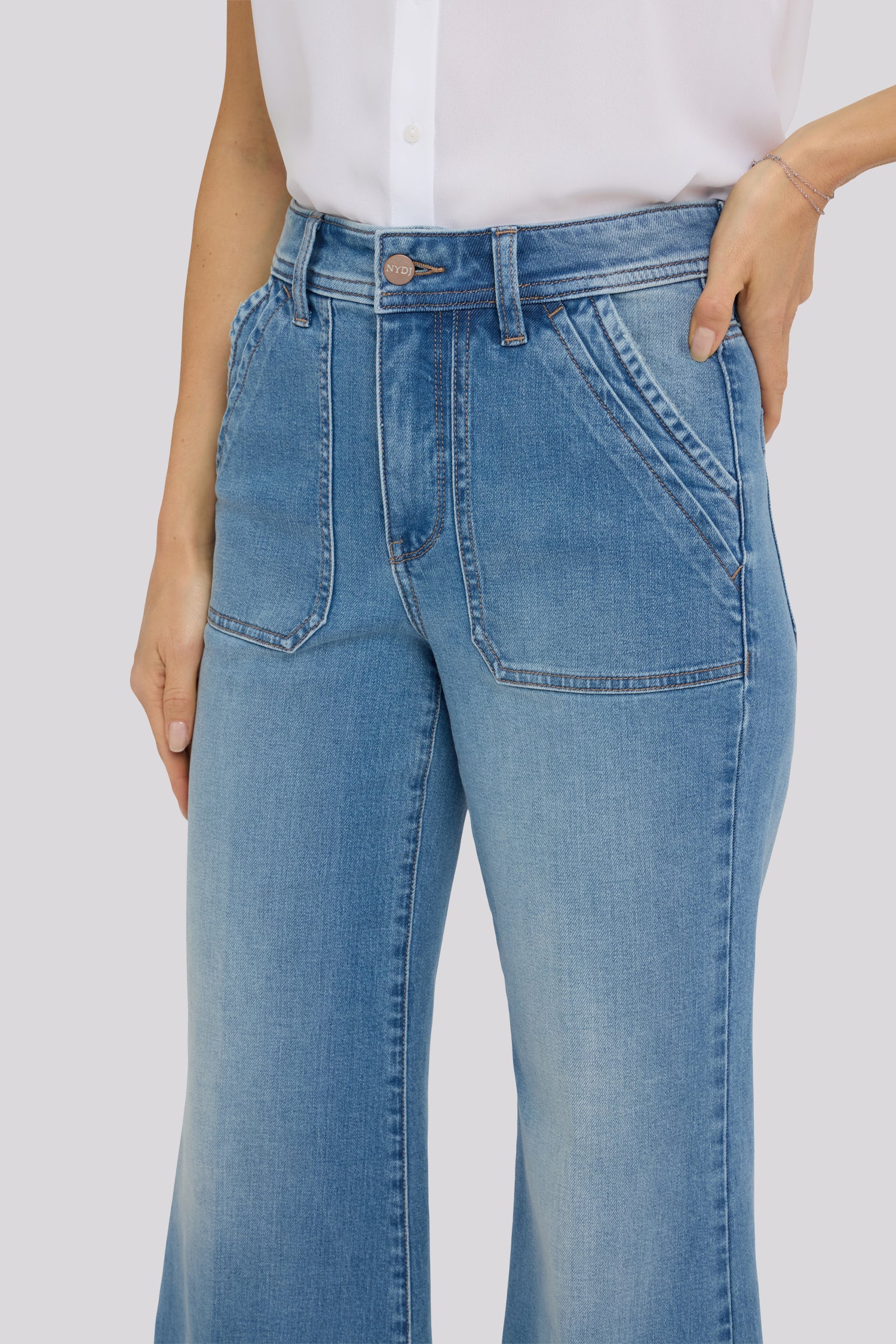 Mia Palazzo Ankle Jeans - Port Sea - Image 2