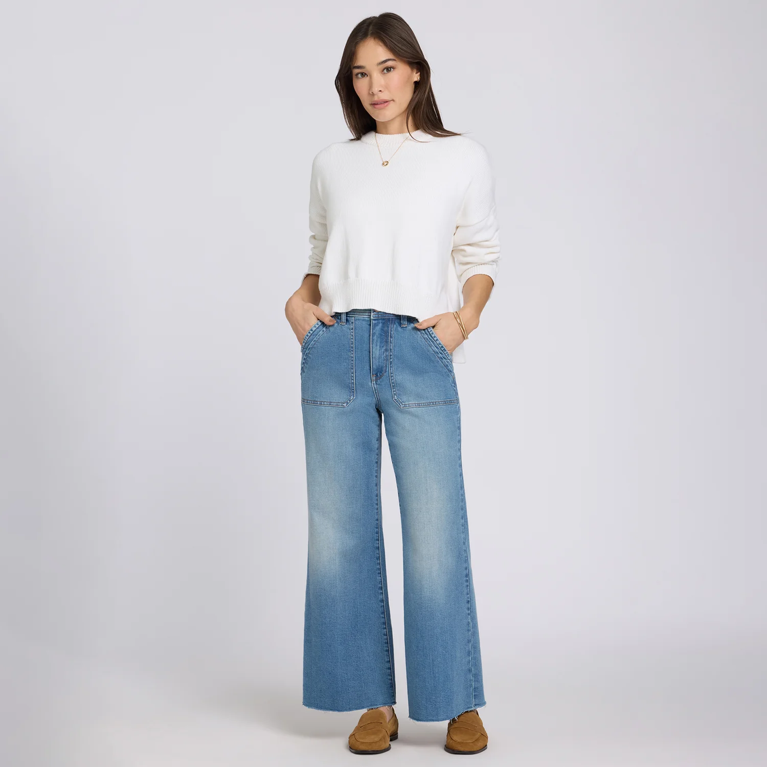 Mia Palazzo Ankle Jeans - Port Sea - Image 6