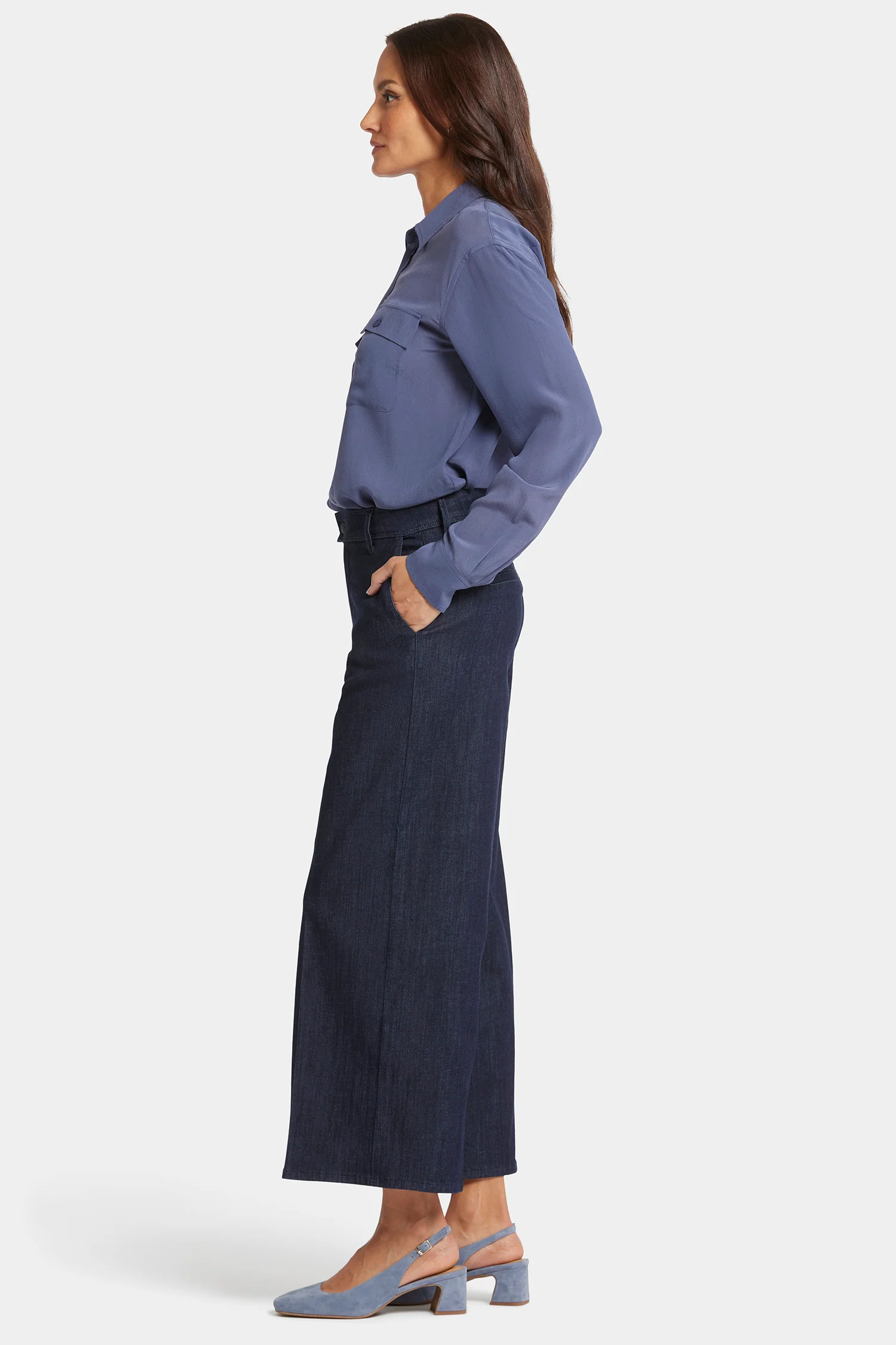 Mona Wide Leg Trouser Ankle Jeans - Lightweight Rinse - Image 5