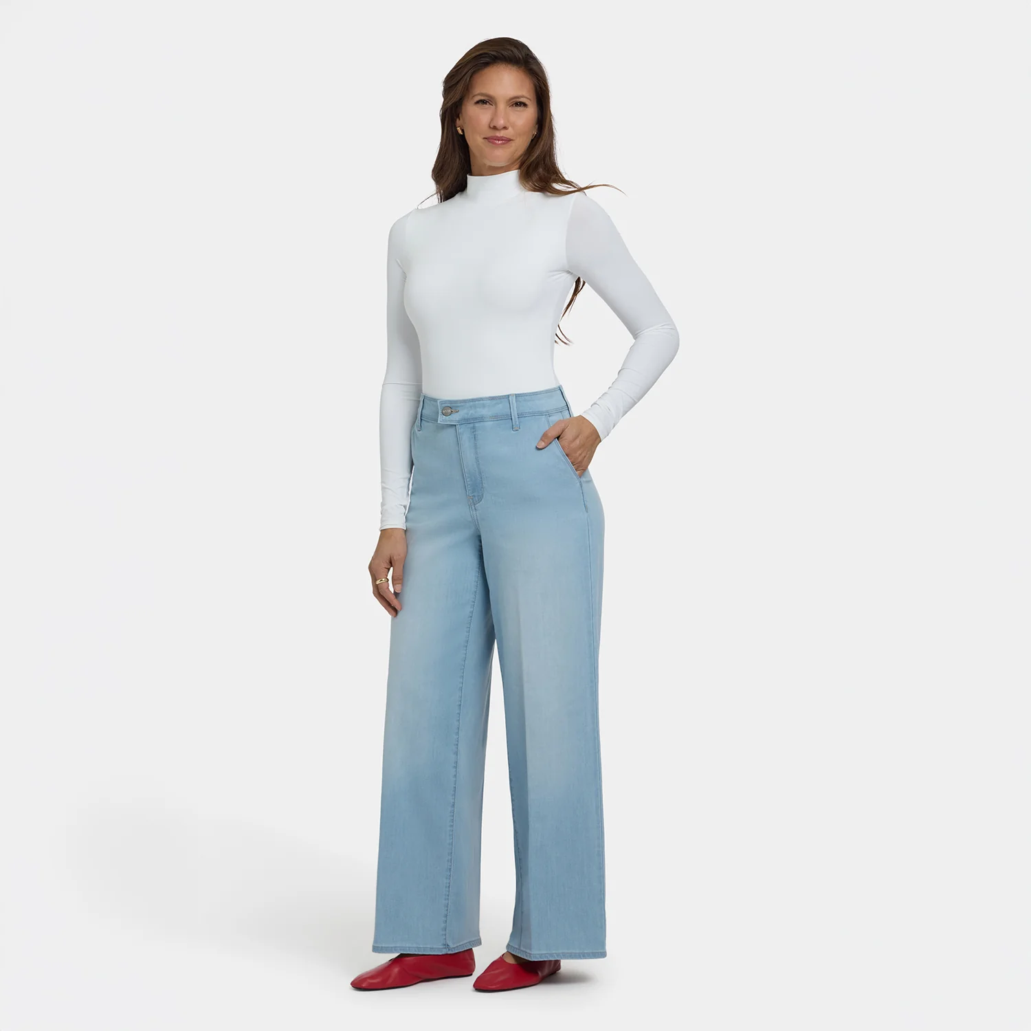 Mona Wide Leg Trouser Jeans - Oceanfront - Image 6