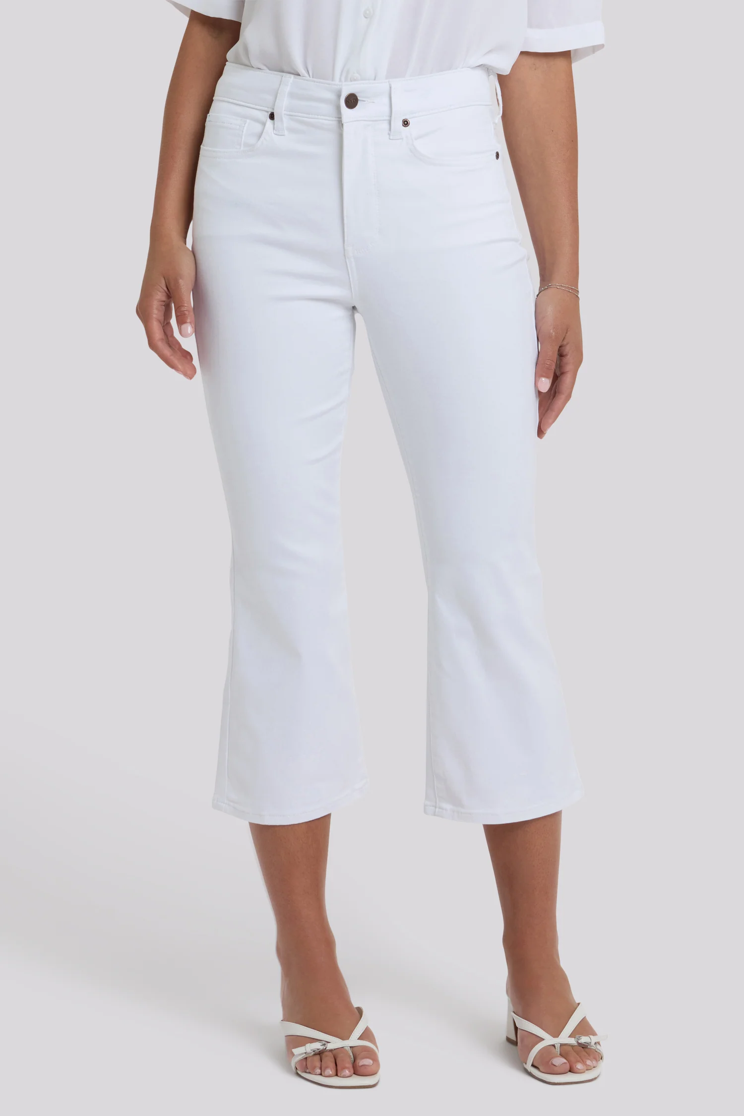 Monica Kick Flare Crop Jeans - Optic White - Image 4