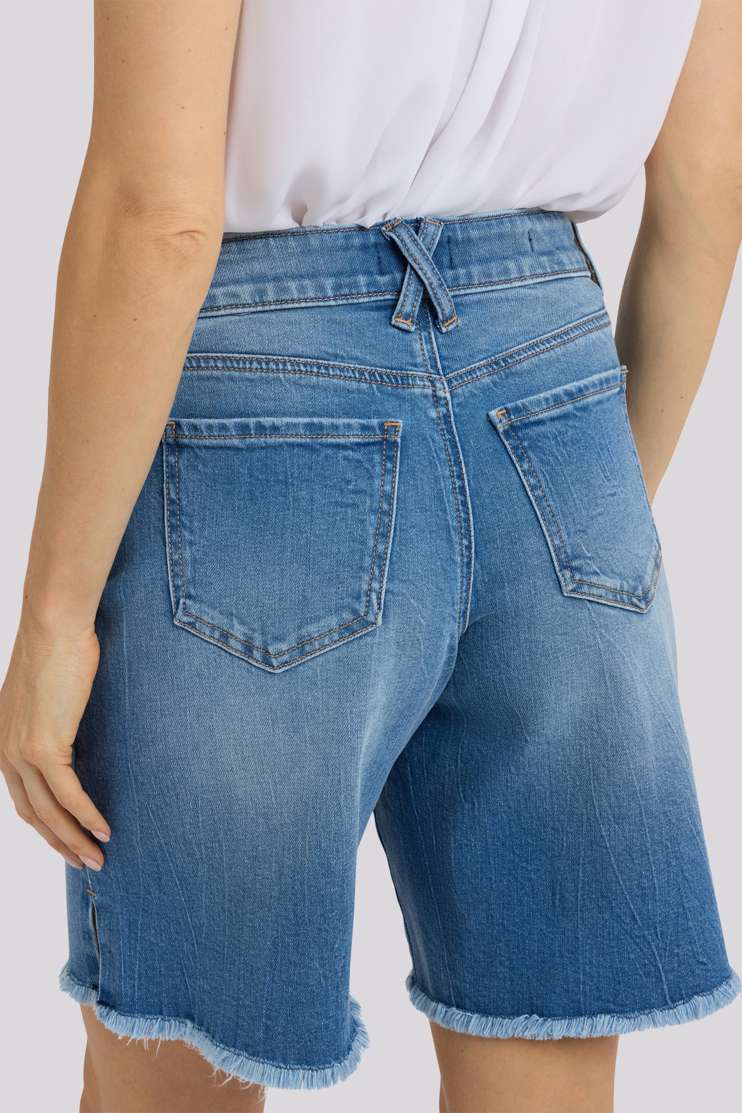Naomi Relaxed A-Line Denim Shorts - Pacifica - Image 3