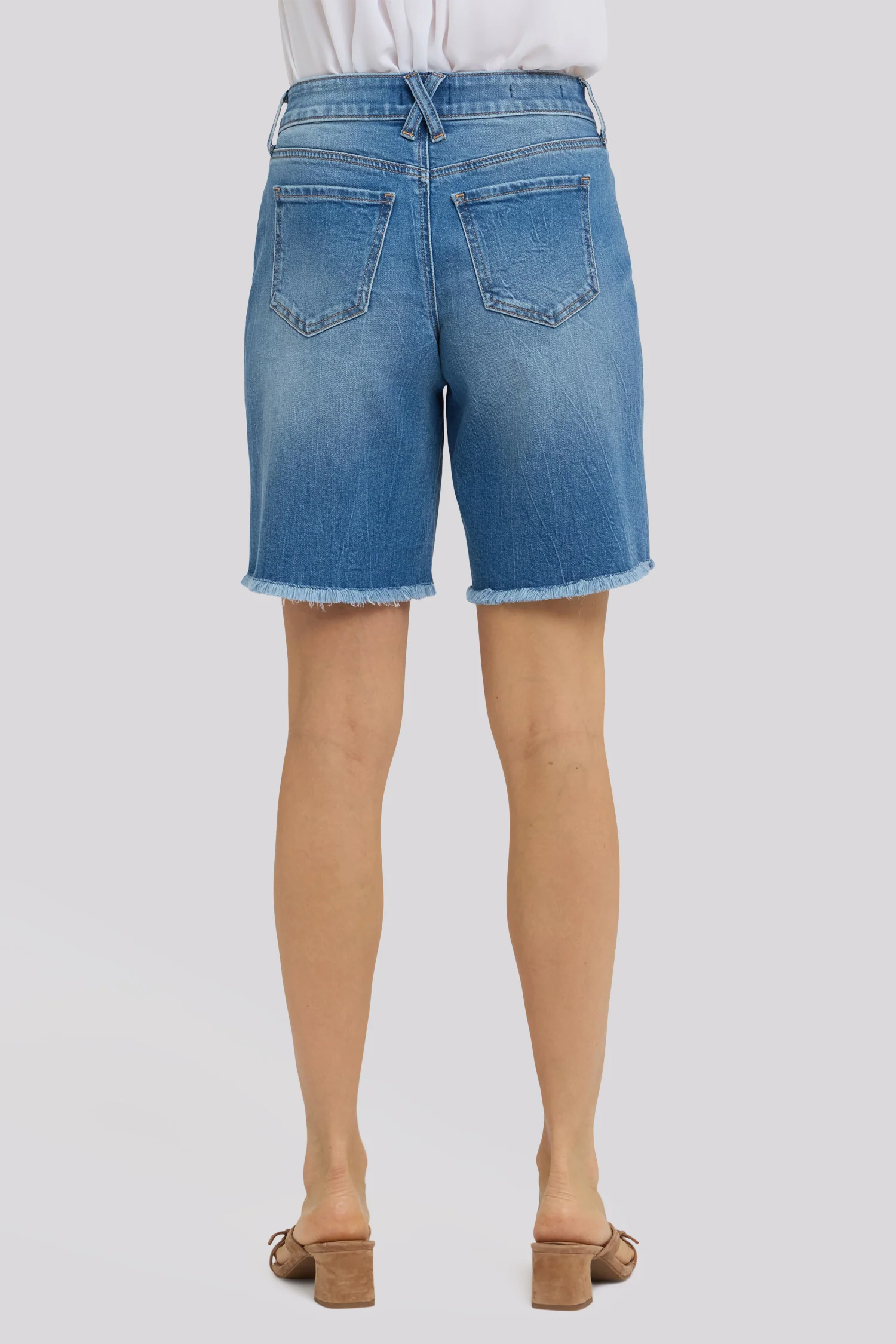 Naomi Relaxed A-Line Denim Shorts - Pacifica - Image 4