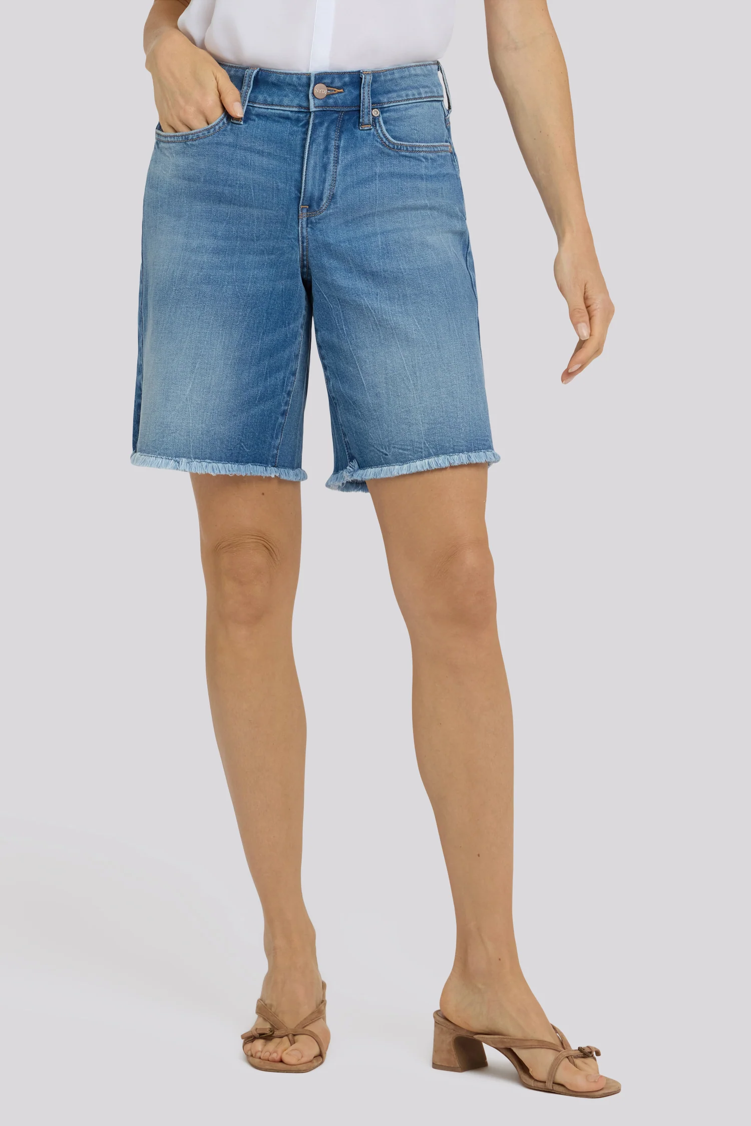 Naomi Relaxed A-Line Denim Shorts - Pacifica - Image 6