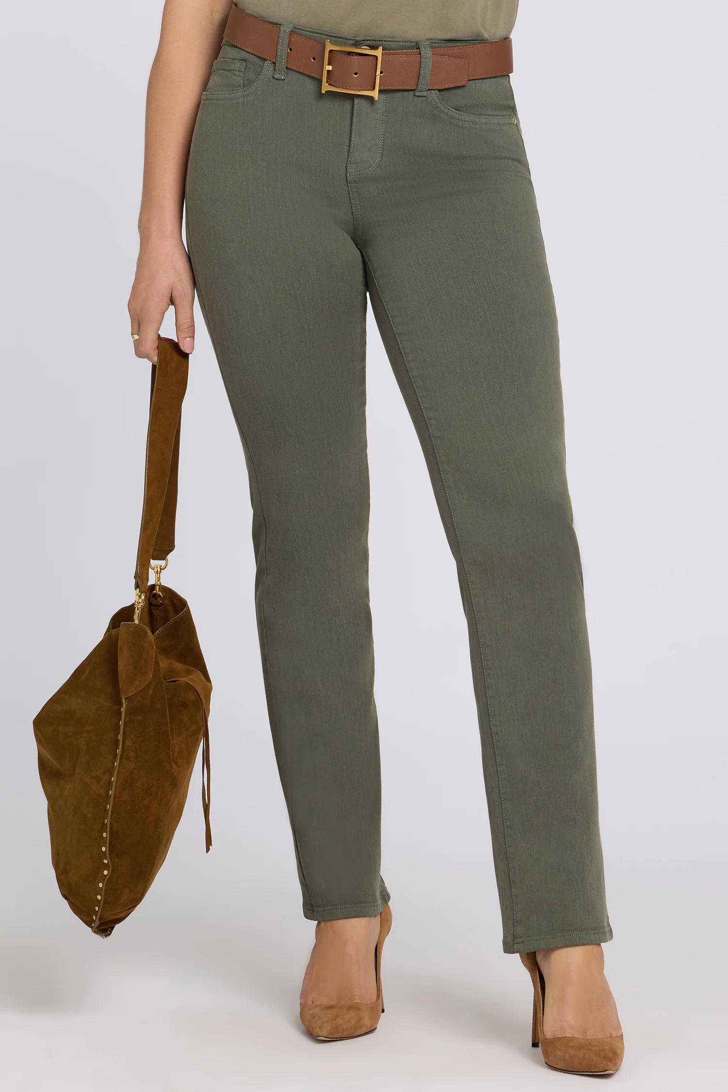 No Gapper™ Marilyn Straight Jeans - Desert Green - Image 6