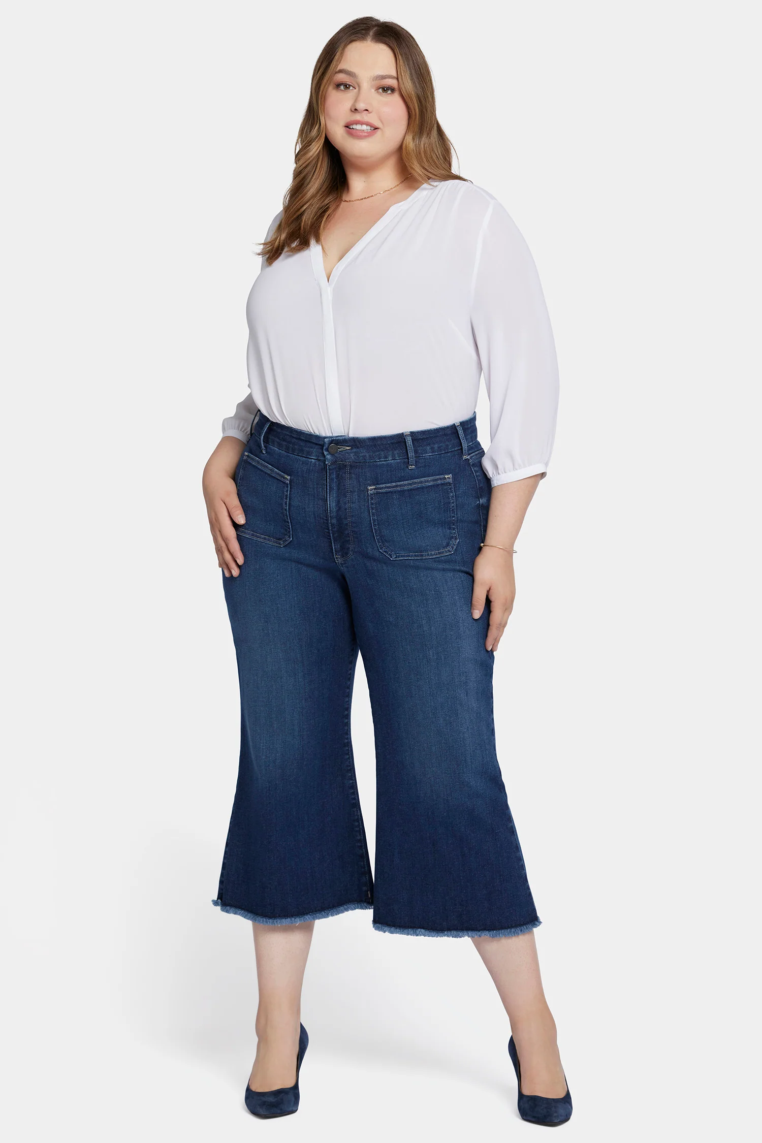 Patchie Wide Leg Capri Jeans In Petite Plus Size - Fanciful - Image 4