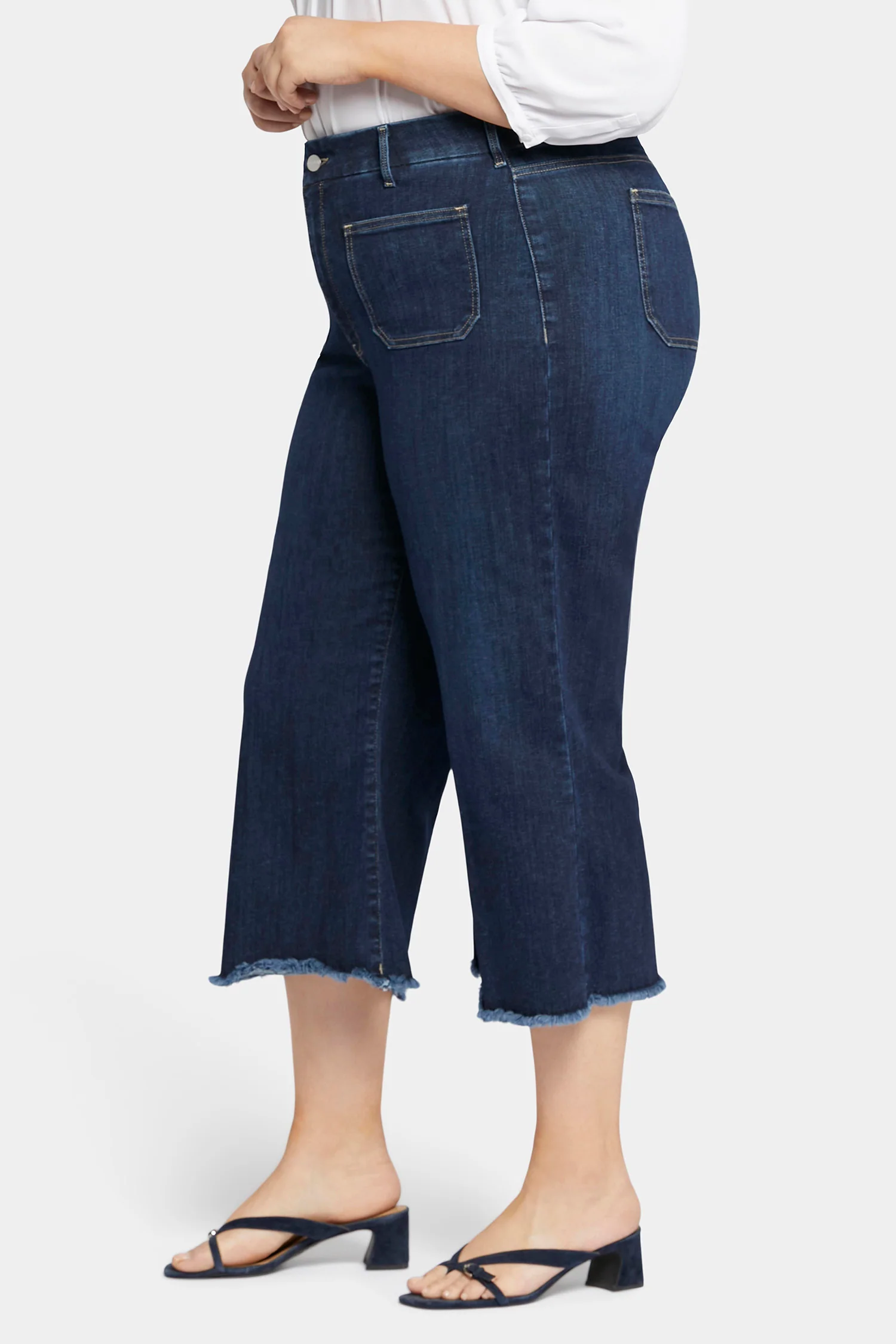 Patchie Wide Leg Capri Jeans In Petite Plus Size - Sublime - Image 3