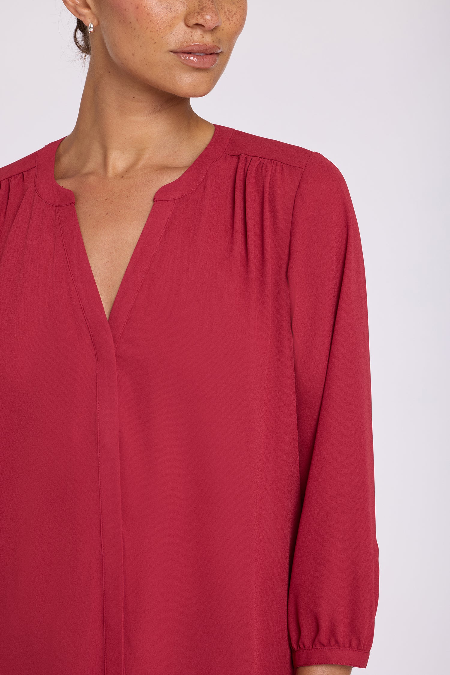 Pintuck Blouse - Beaujolais - Image 5