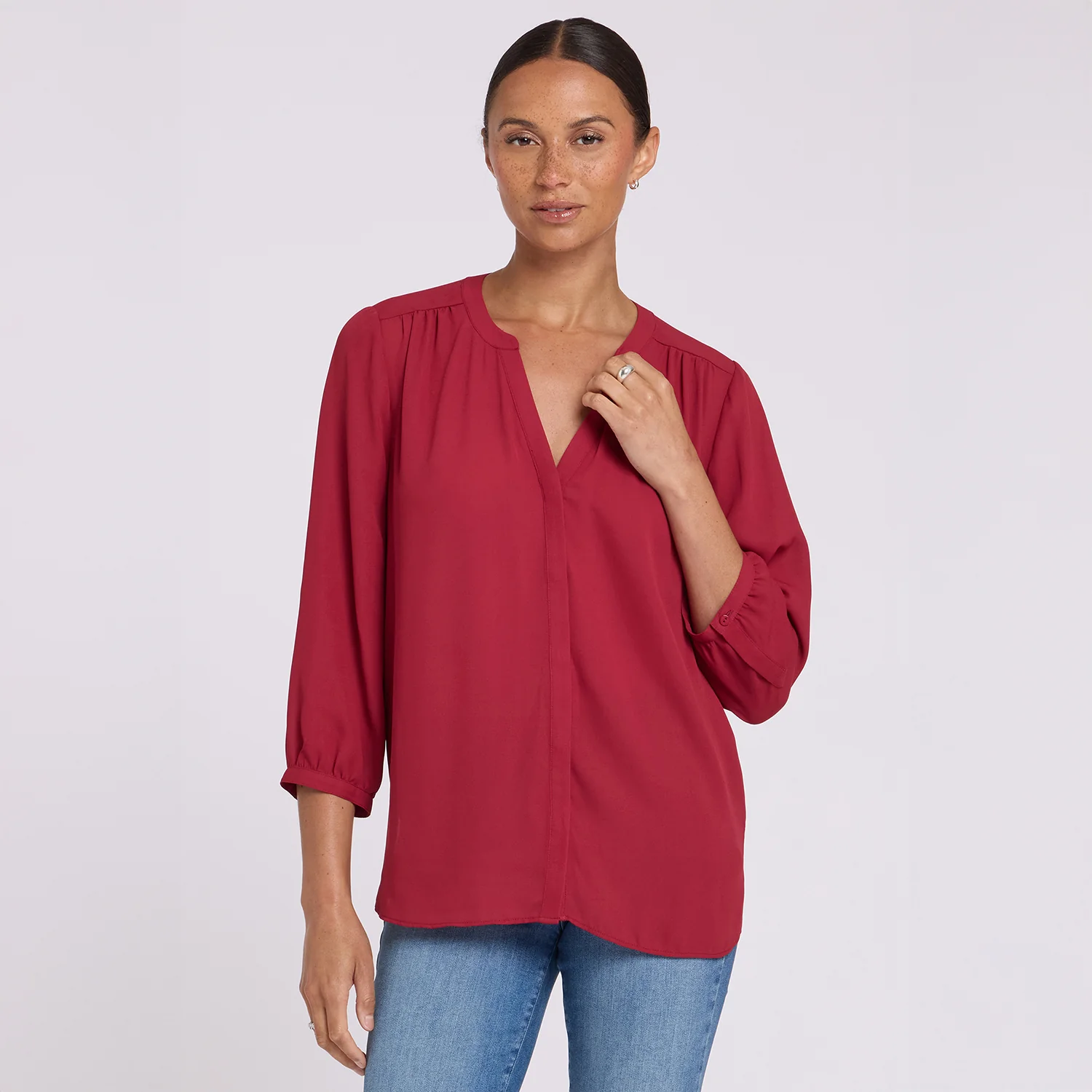 Pintuck Blouse - Beaujolais - Image 6