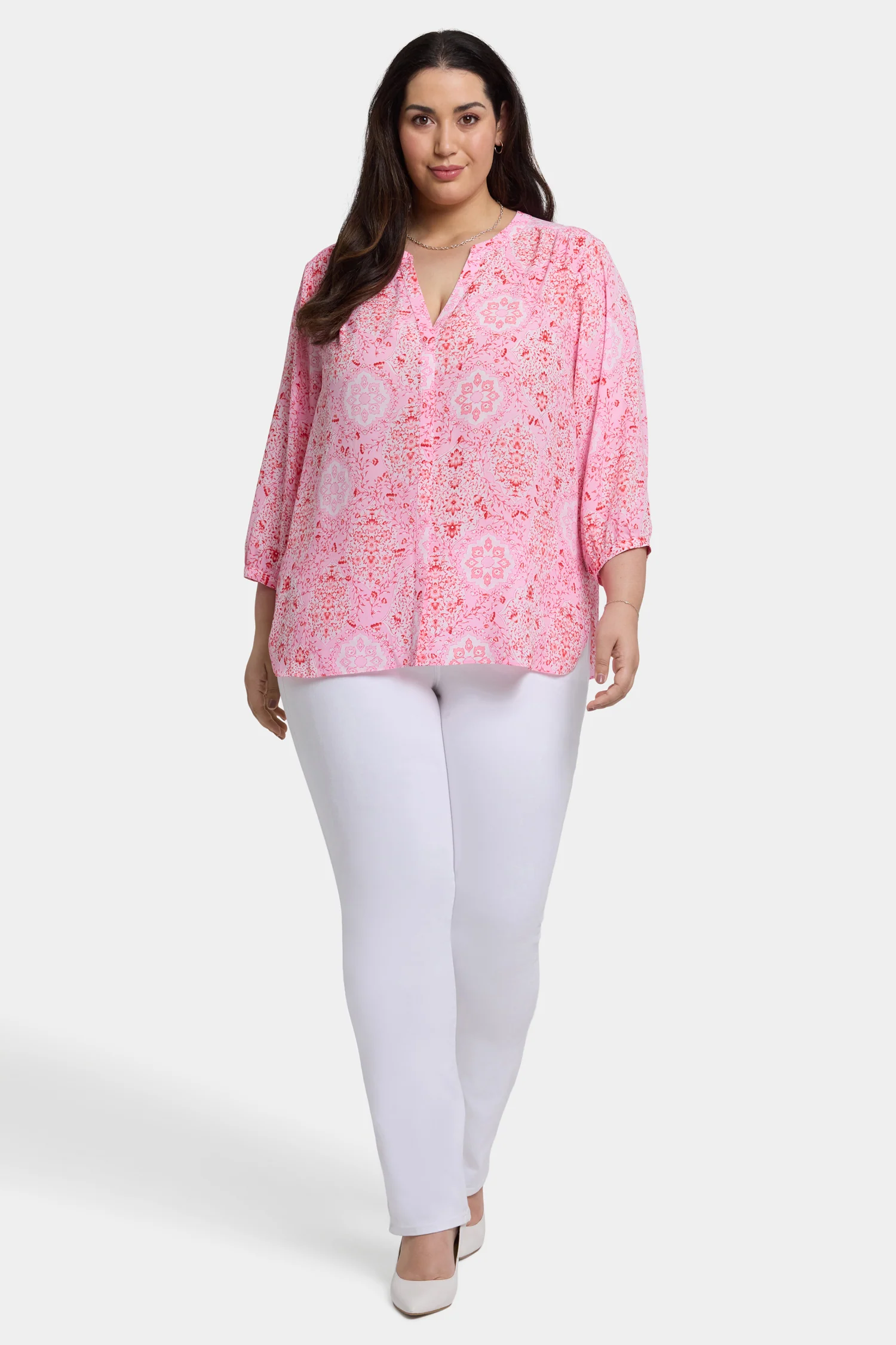 Pintuck Blouse In Plus Size - Isla Magica - Image 4