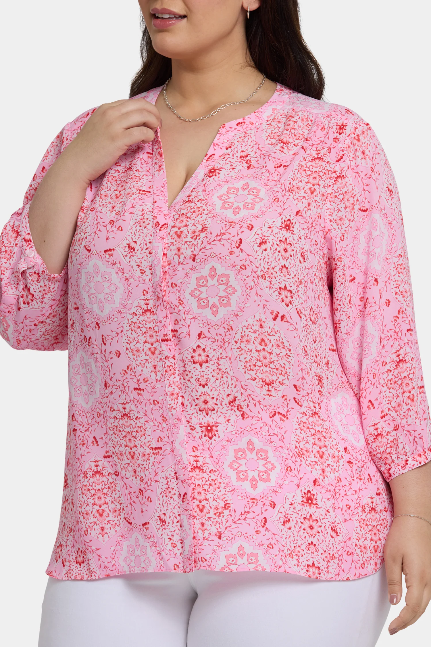 Pintuck Blouse In Plus Size - Isla Magica - Image 5