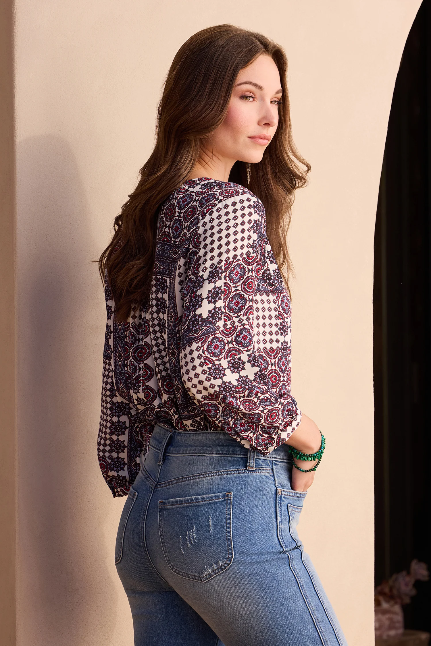 Pintuck Blouse - Vintage Patchwork - Image 2