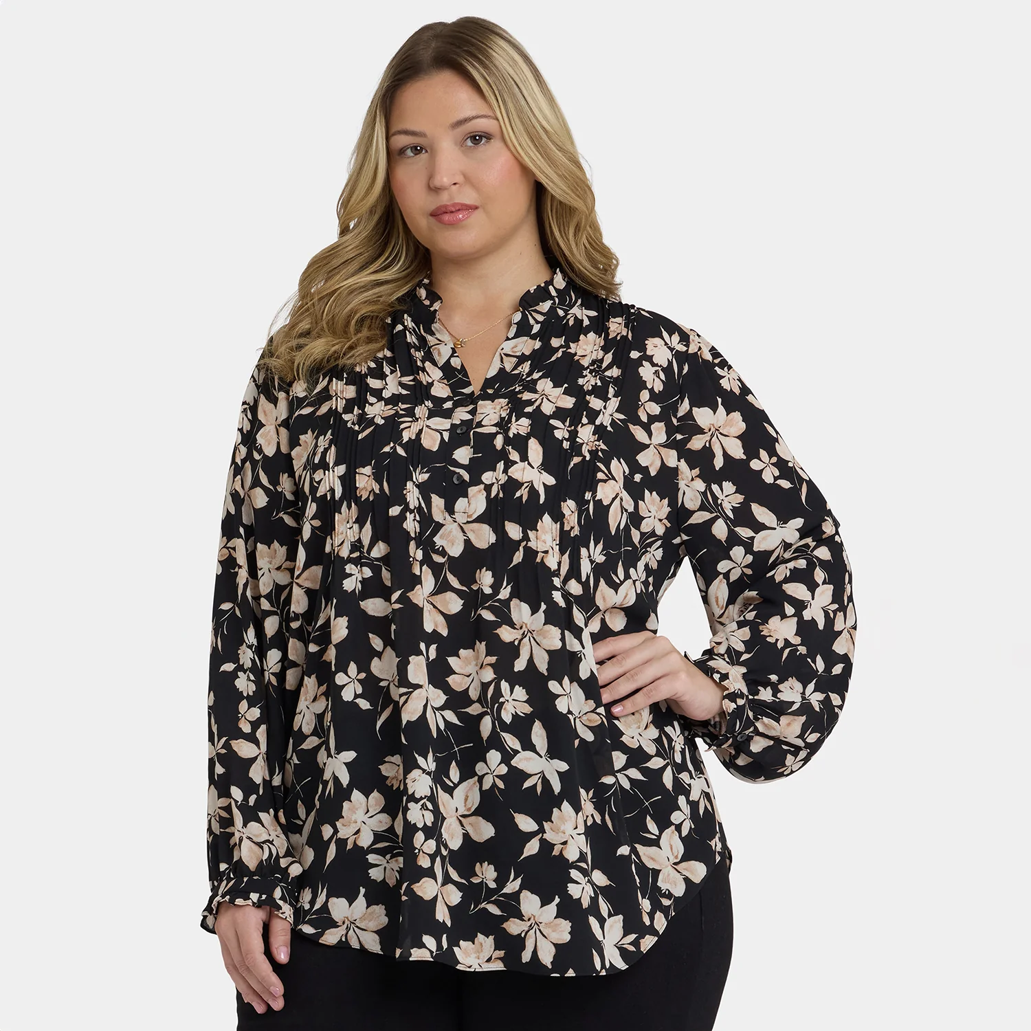 Pleated Front Tunic In Plus Size - Claudette - Image 6