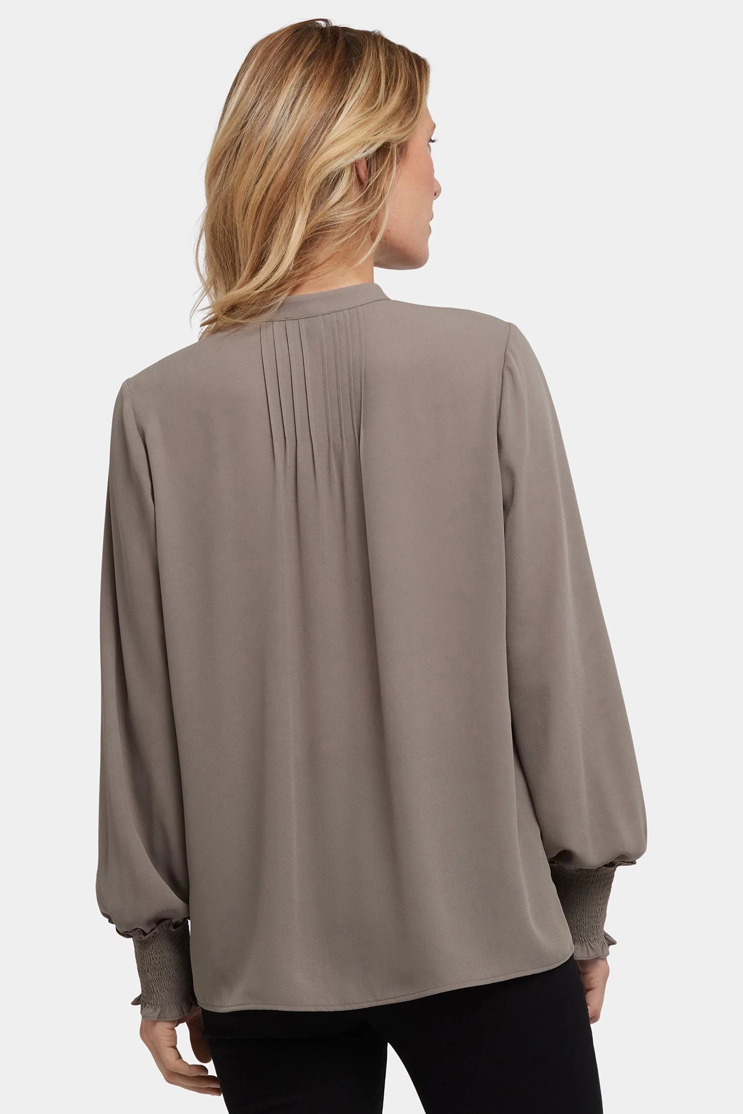 Pleated Peasant Blouse - Dark Wood - Image 2
