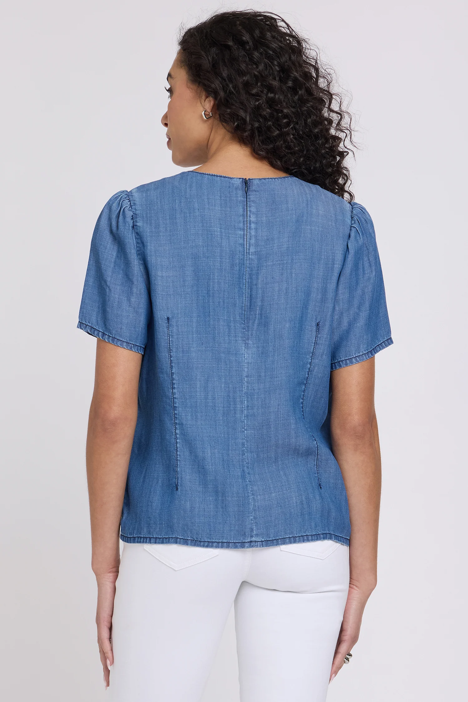 Puff Sleeved Tee - Medium Indigo - Image 2