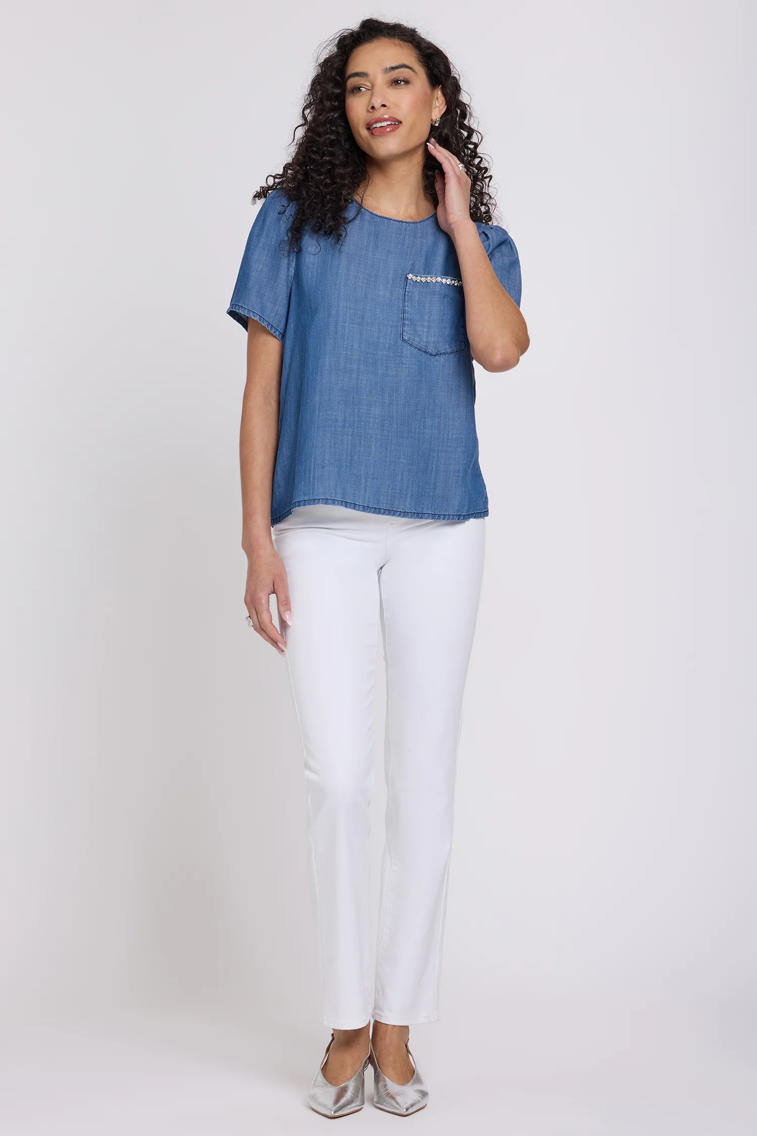 Puff Sleeved Tee - Medium Indigo - Image 4