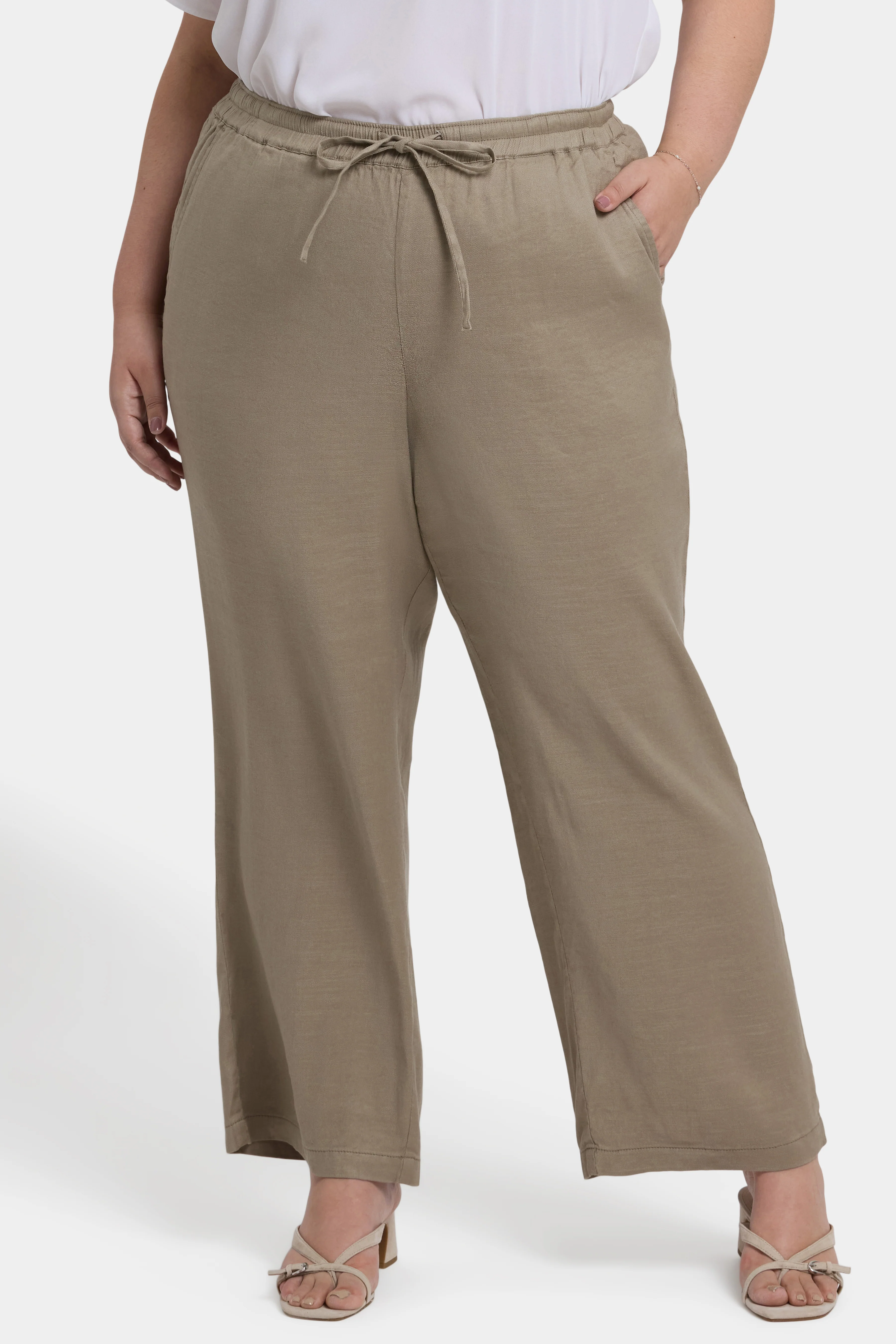 Relaxed Drawstring Pull-On Pants In Plus Size - Saddlewood - Image 4