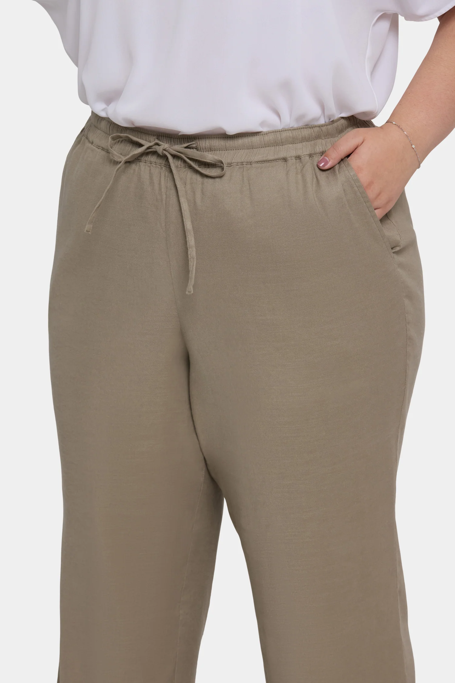 Relaxed Drawstring Pull-On Pants In Plus Size - Saddlewood - Image 5