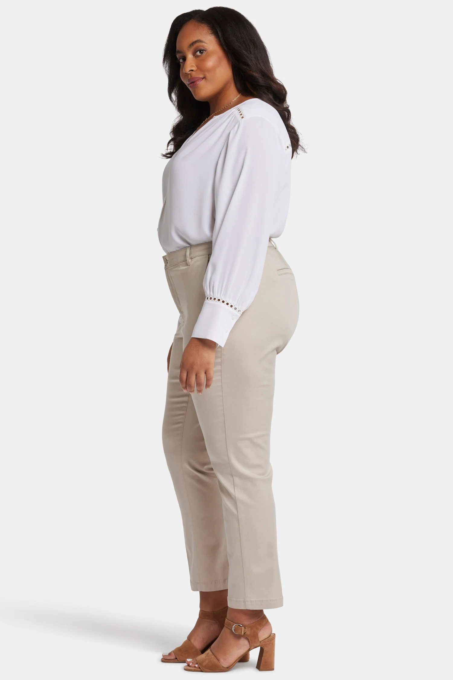 Sadie Slim Pants In Plus Size - Feather - Image 5
