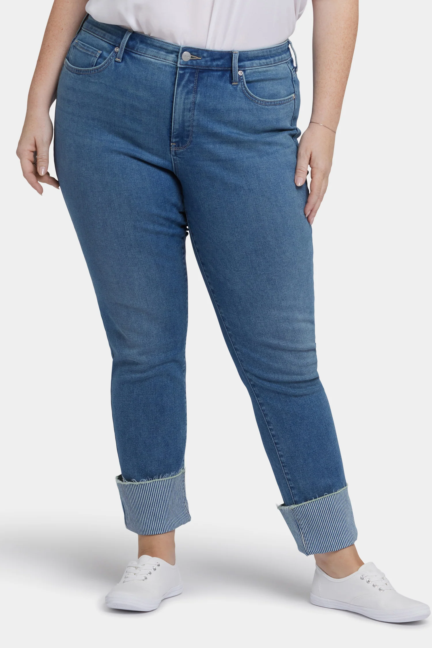 Sheri Slim Ankle Jeans In Plus Size - Costa Brava - Image 4