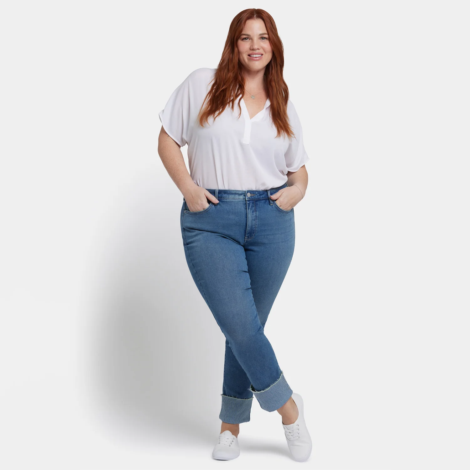 Sheri Slim Ankle Jeans In Plus Size - Costa Brava - Image 6