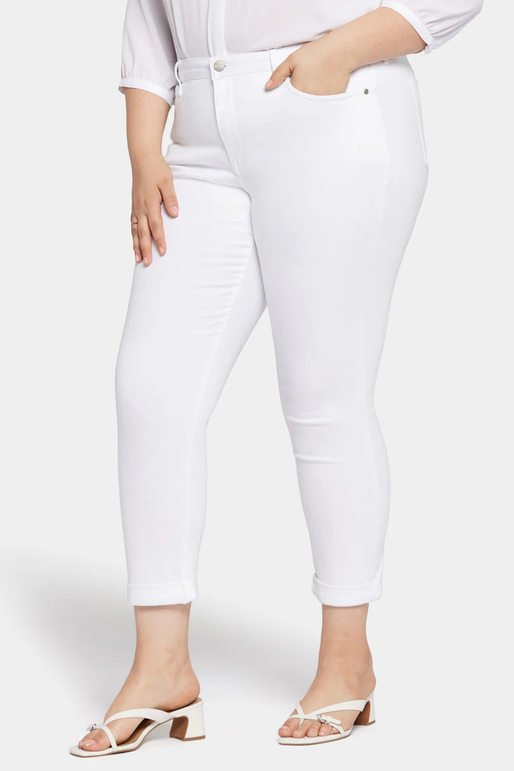 Sheri Slim Ankle Jeans In Plus Size - Optic White - Image 3