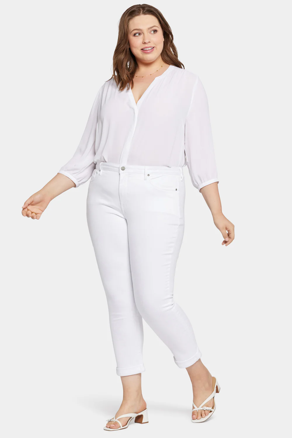 Sheri Slim Ankle Jeans In Plus Size - Optic White - Image 5