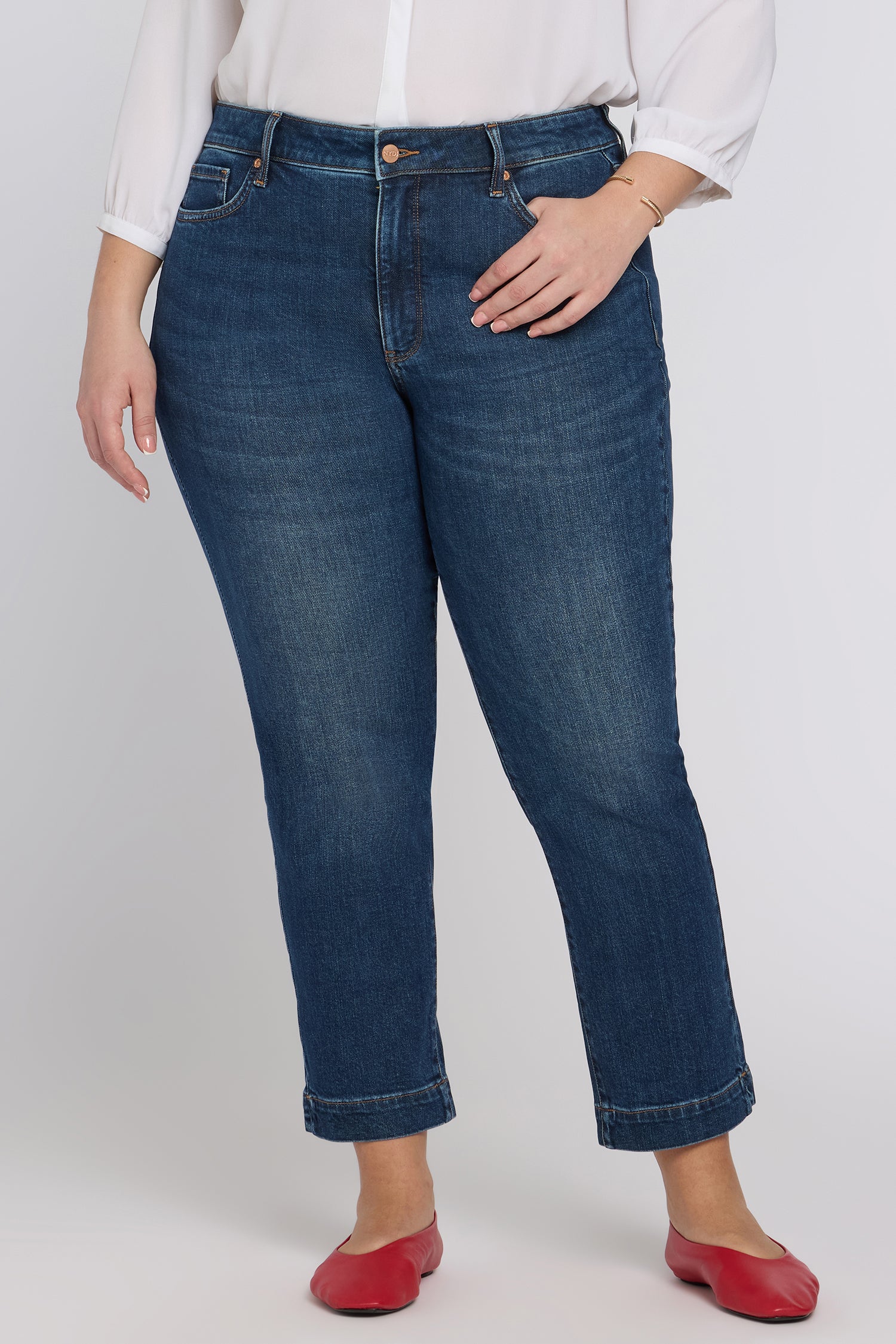 Sheri Slim Straight Ankle Jeans In Plus Size - Sunset Villa - Image 4