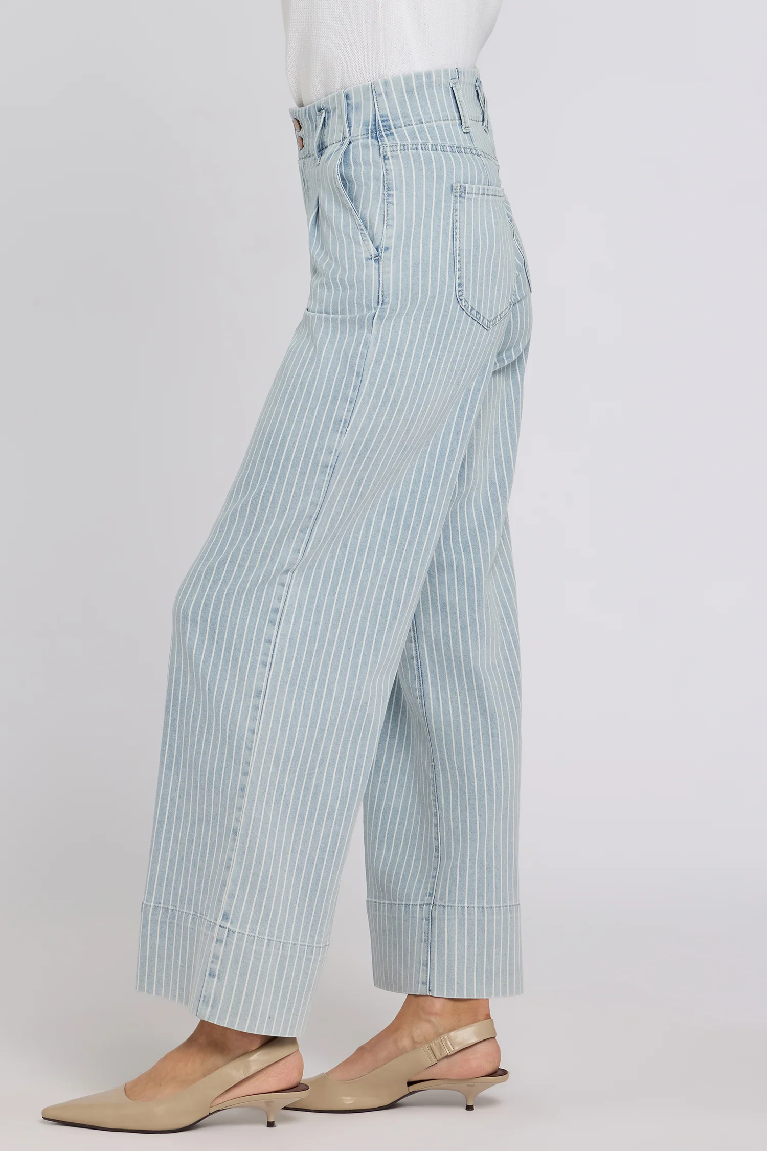 Simone Wide Leg Jeans - Azure Stripe - Image 4