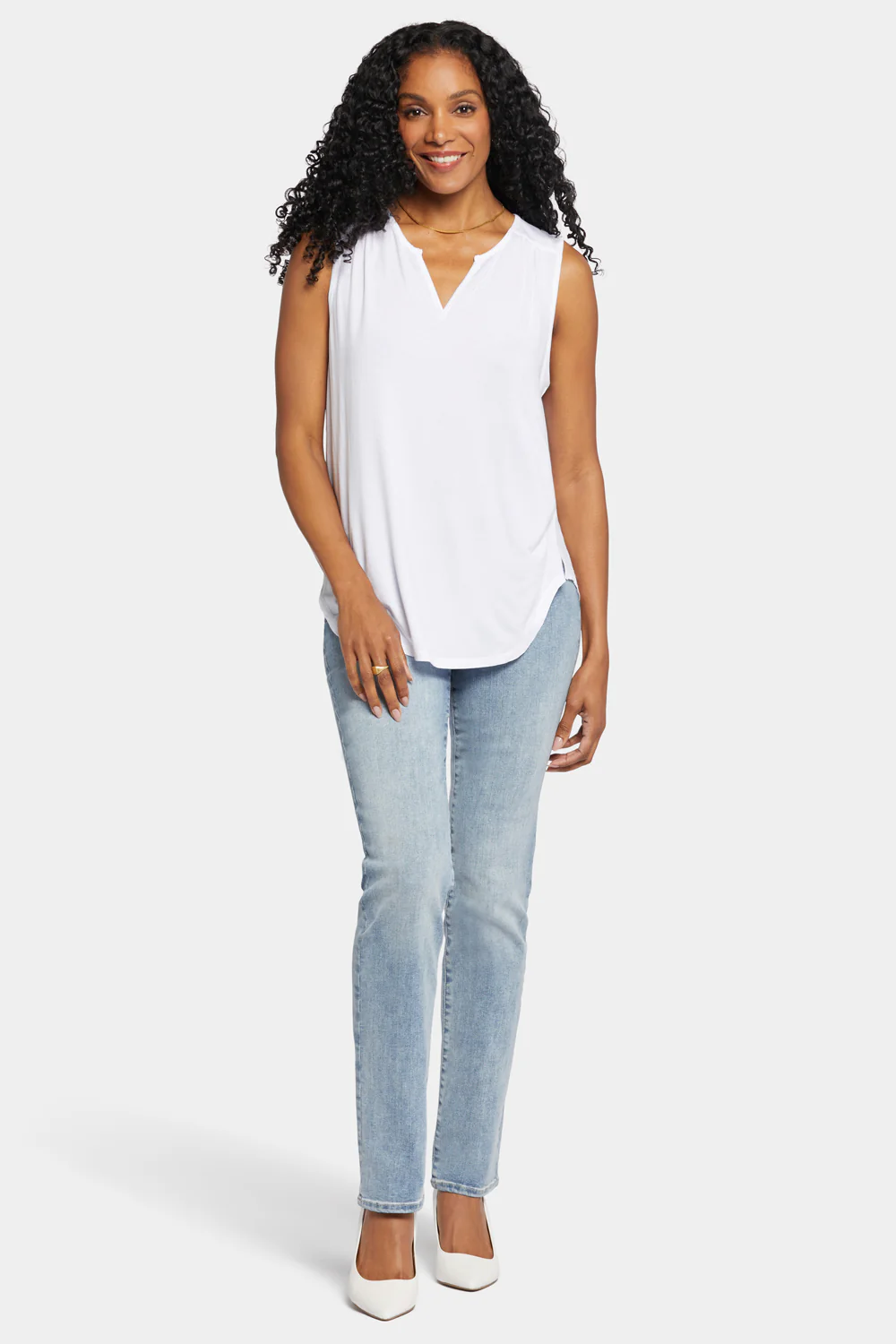 Sleeveless Perfect Tee - Optic White - Image 5