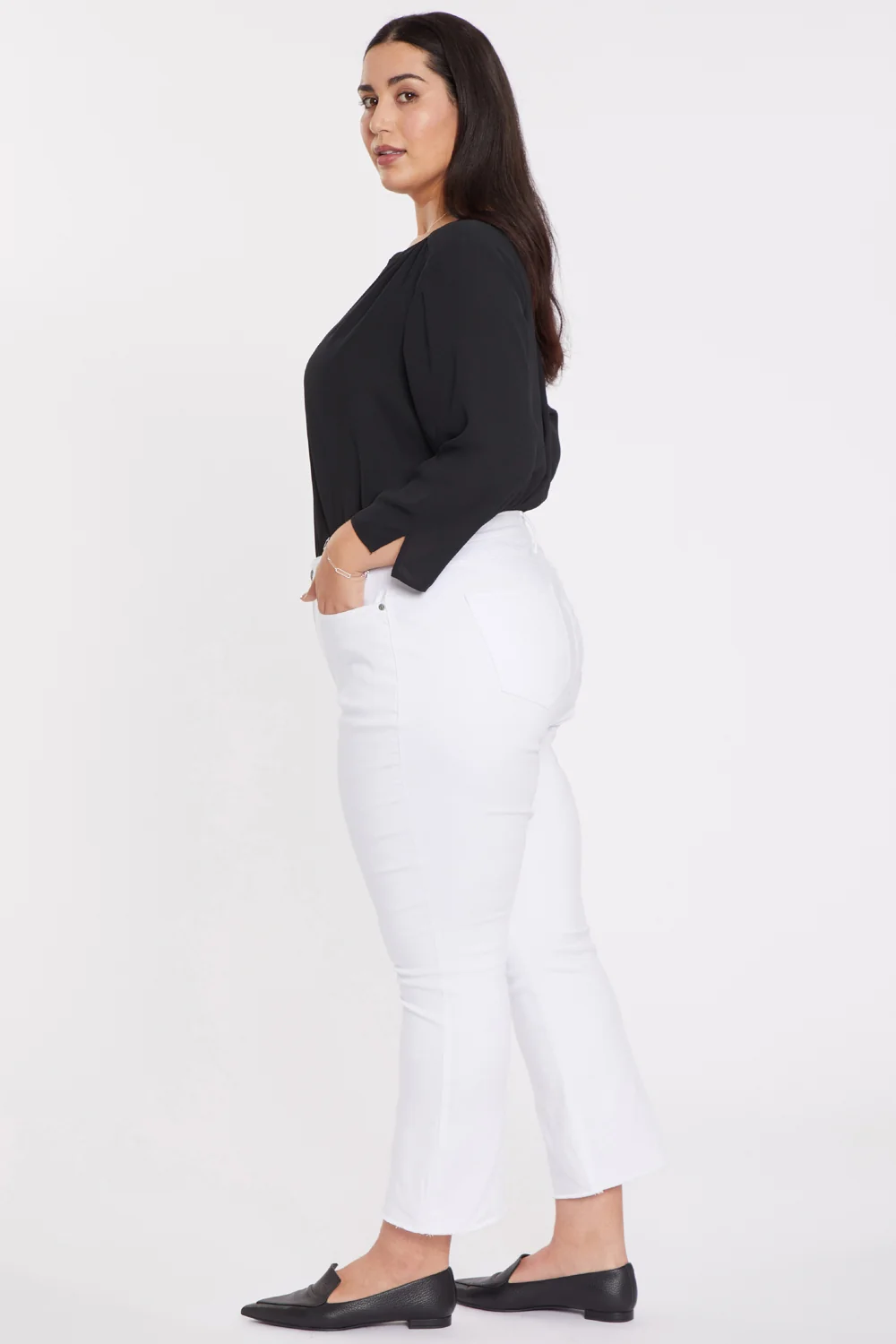 Slim Bootcut Ankle Jeans In Plus Size - Optic White - Image 5