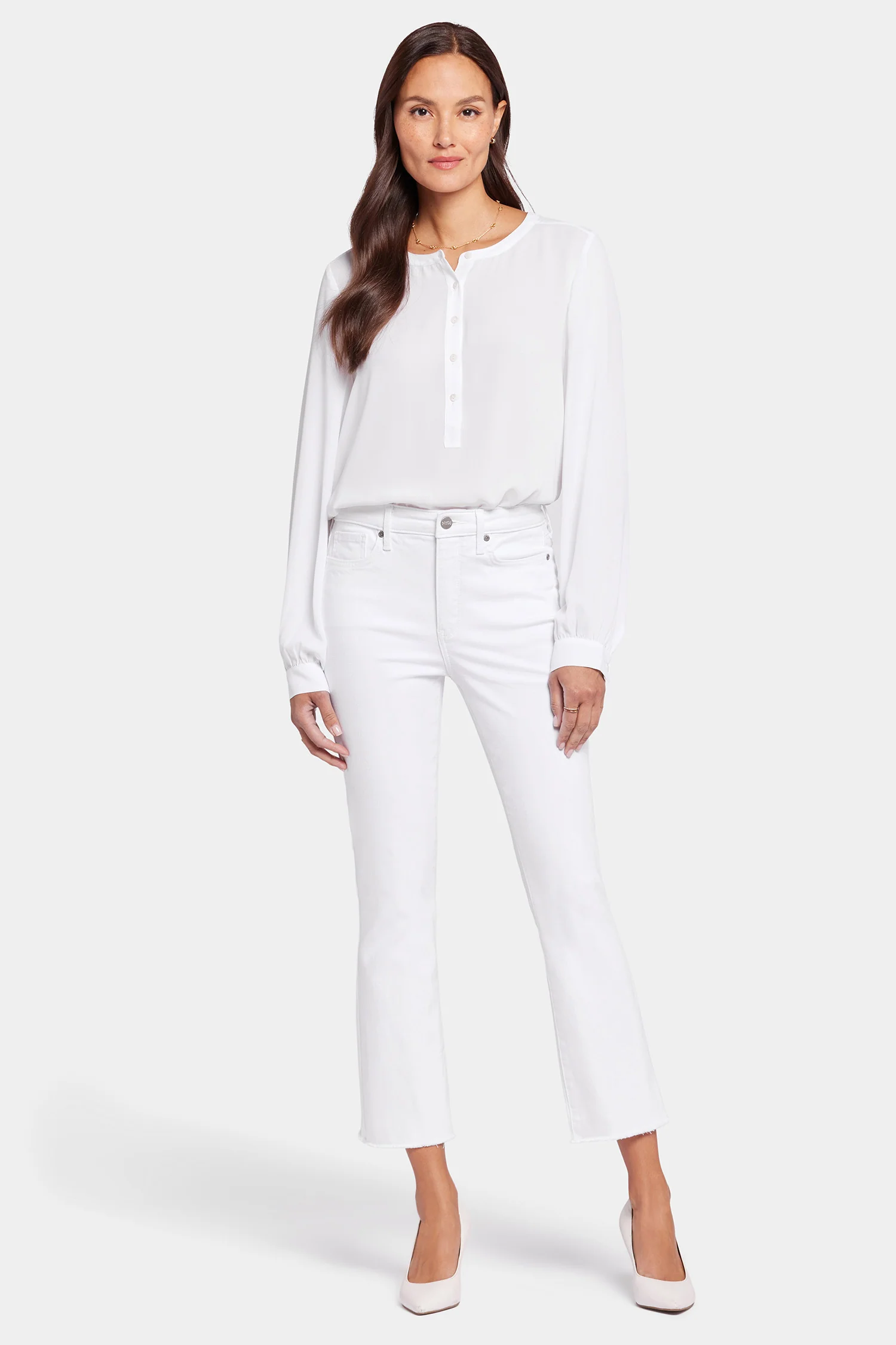 Billie Mini Bootcut Ankle Jeans - Optic White - Image 4