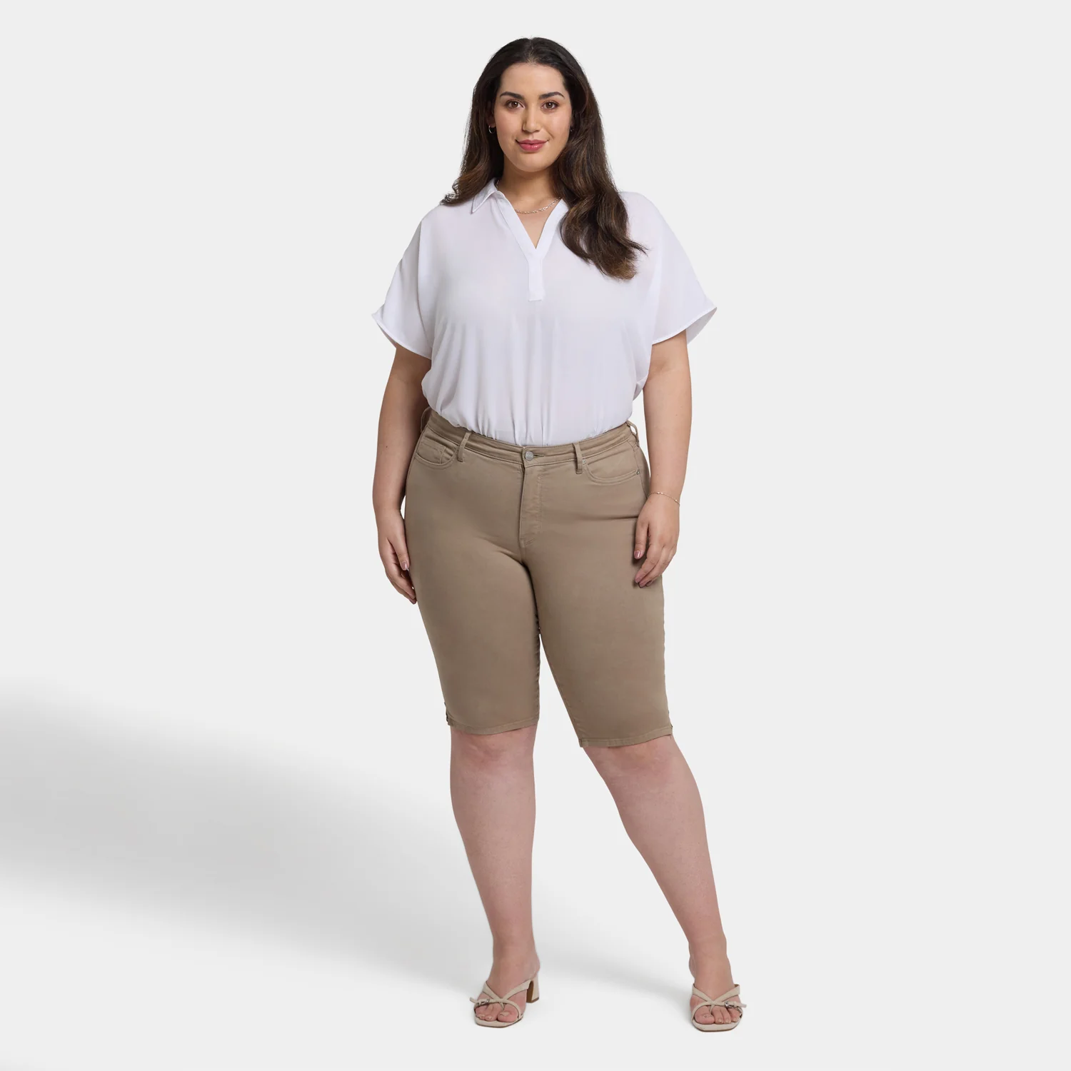 Sophie Bike Capri Jeans In Plus Size - Saddlewood - Image 6