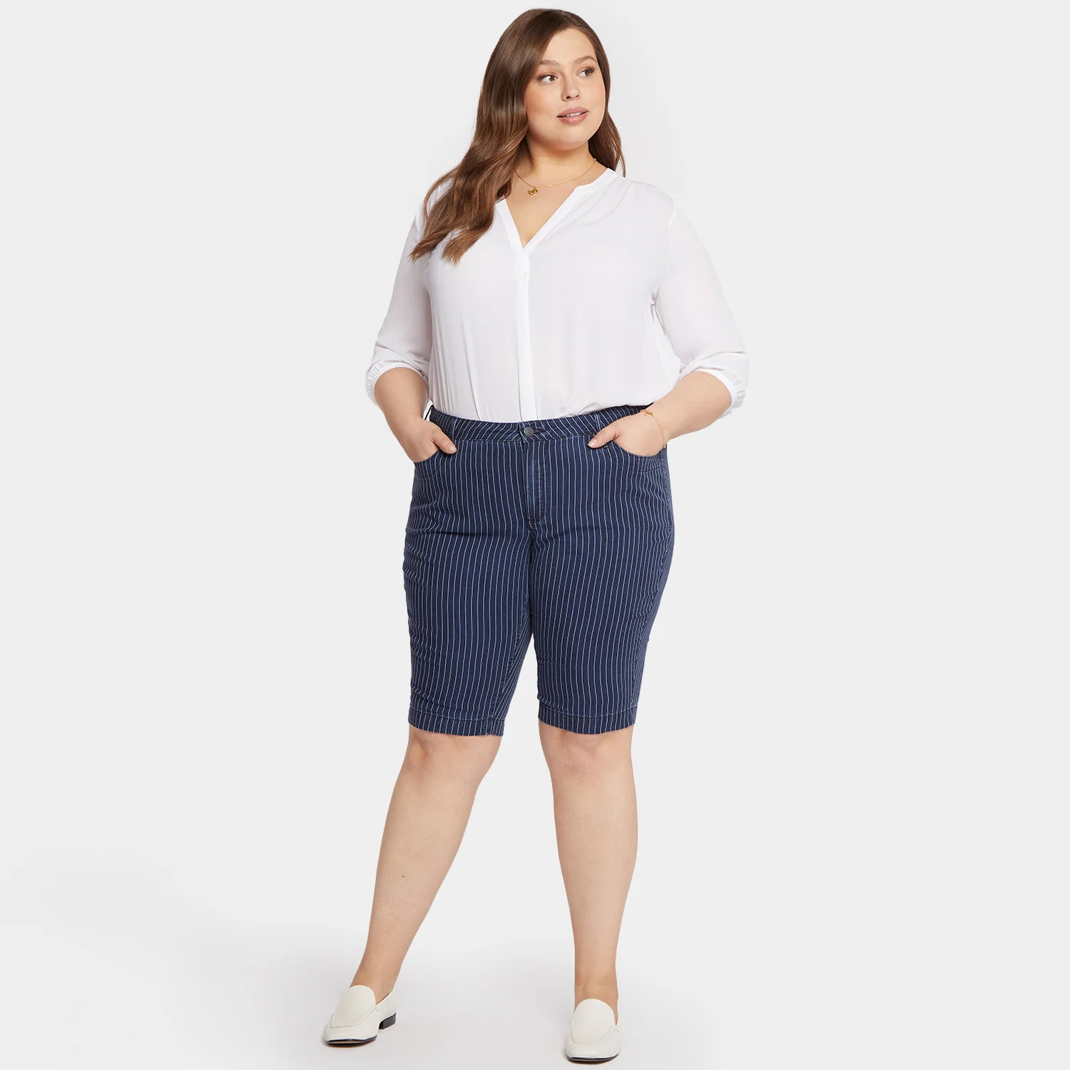 Tailored Bermuda Shorts in Plus Size - Dark Enzyme - Image 7