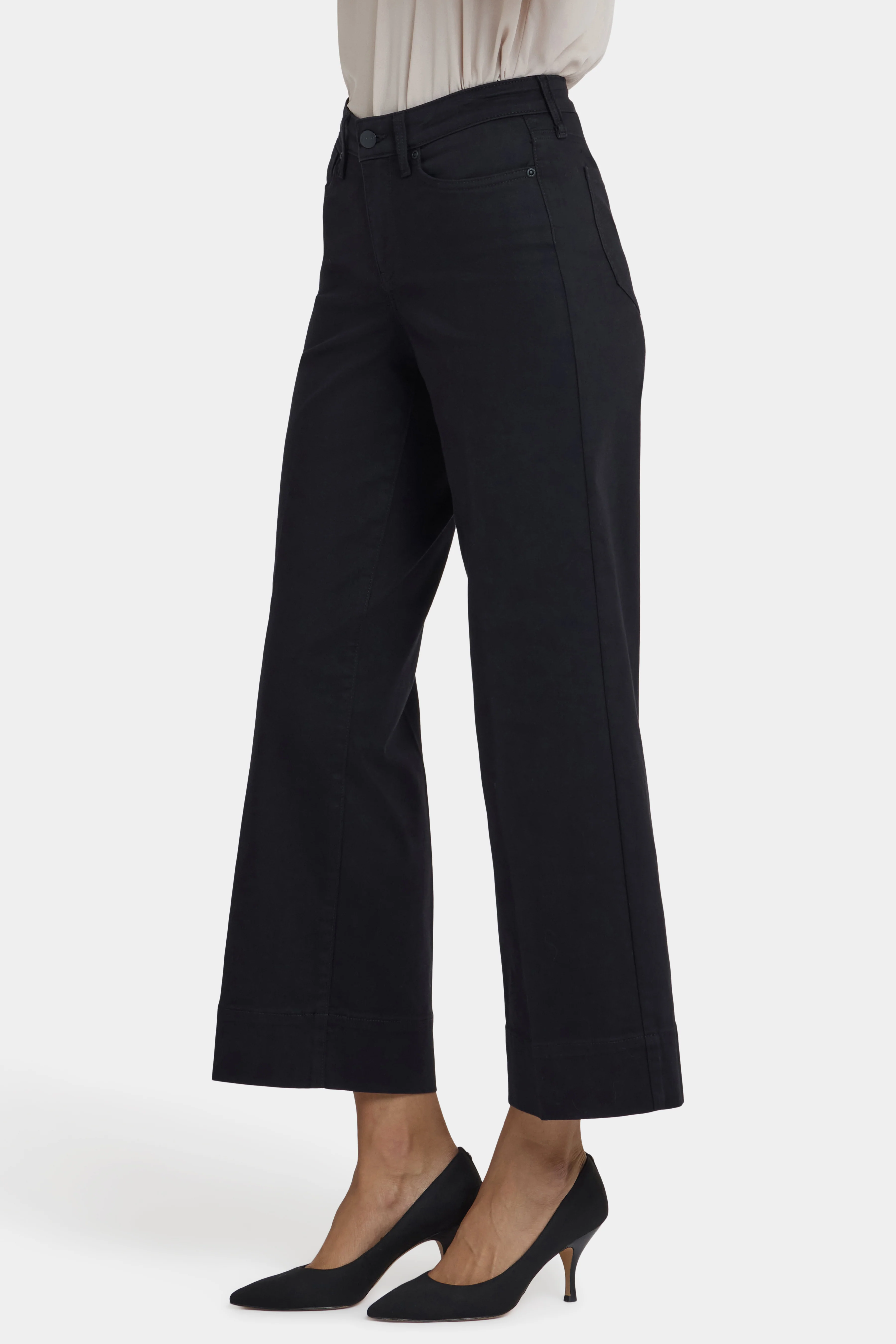 Teresa Wide Leg Ankle Jeans - Black - Image 3