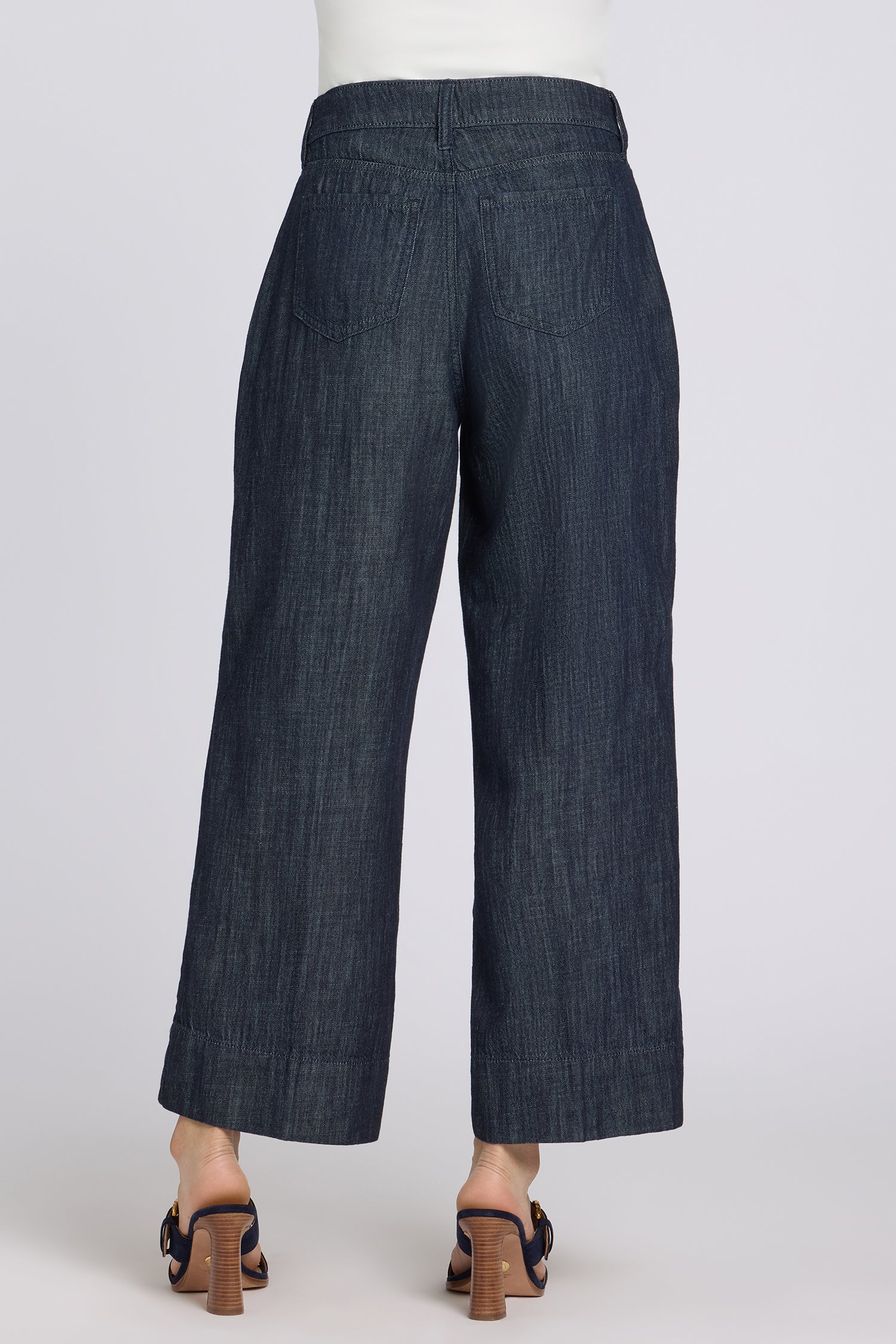 Teresa Wide Leg Ankle Jeans - Dark Indigo - Image 3