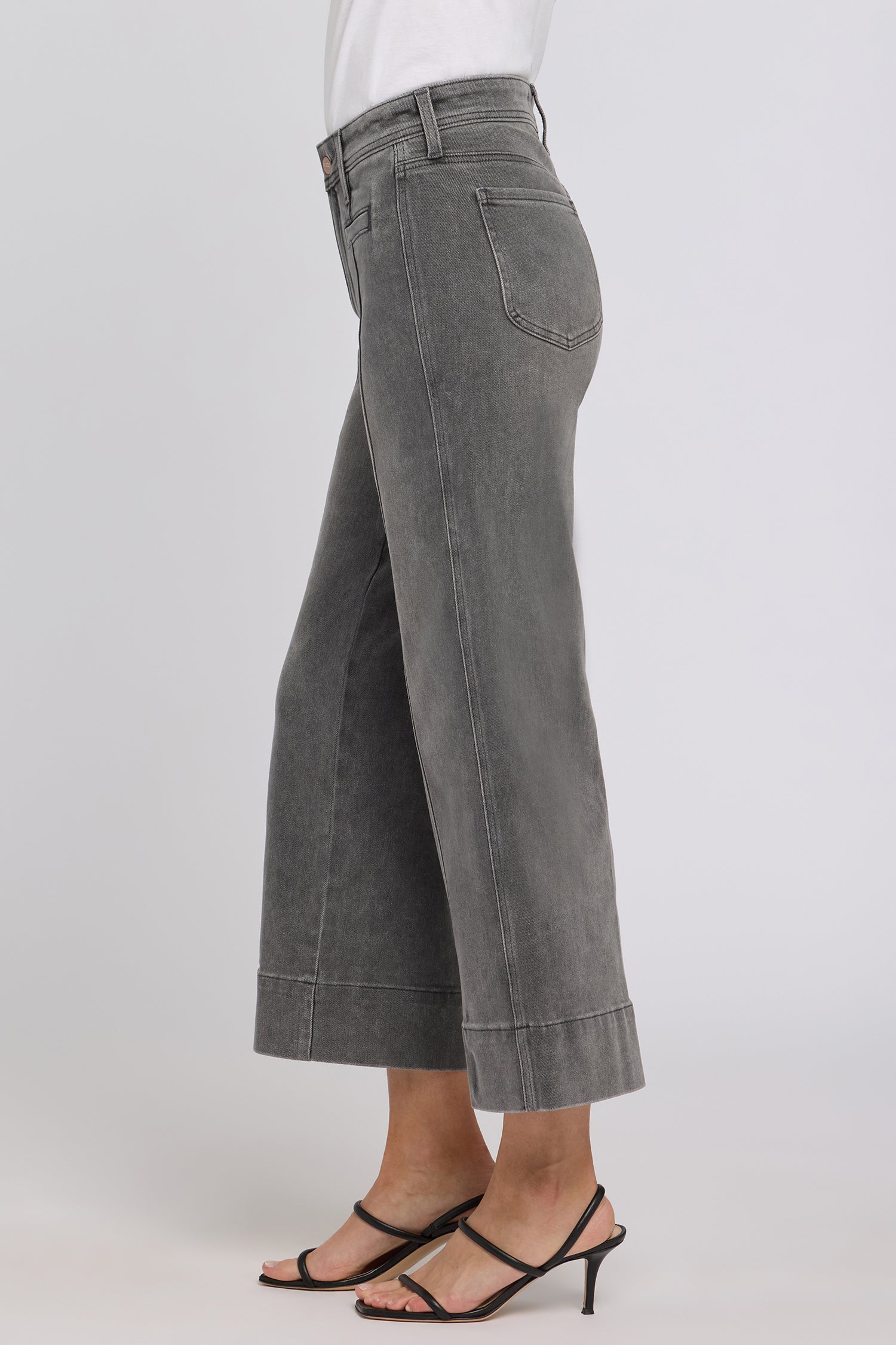 Teresa Wide Leg Ankle Jeans - Dusty Ash - Image 3