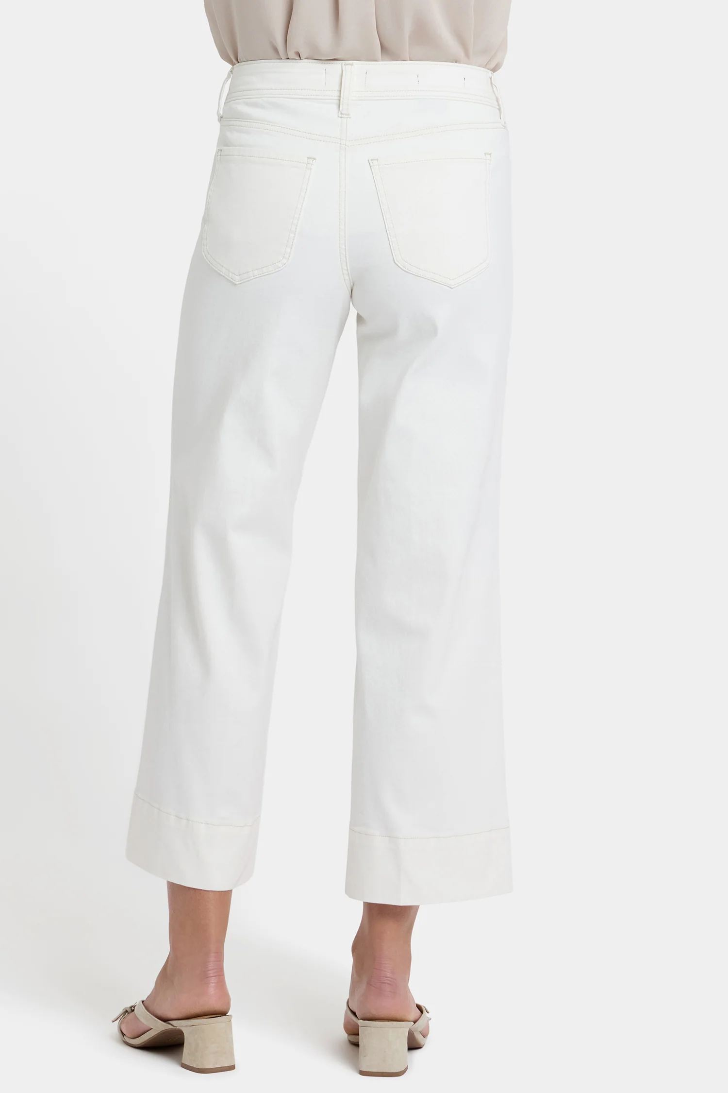 Teresa Wide Leg Ankle Jeans In Petite - Vintage White - Image 3