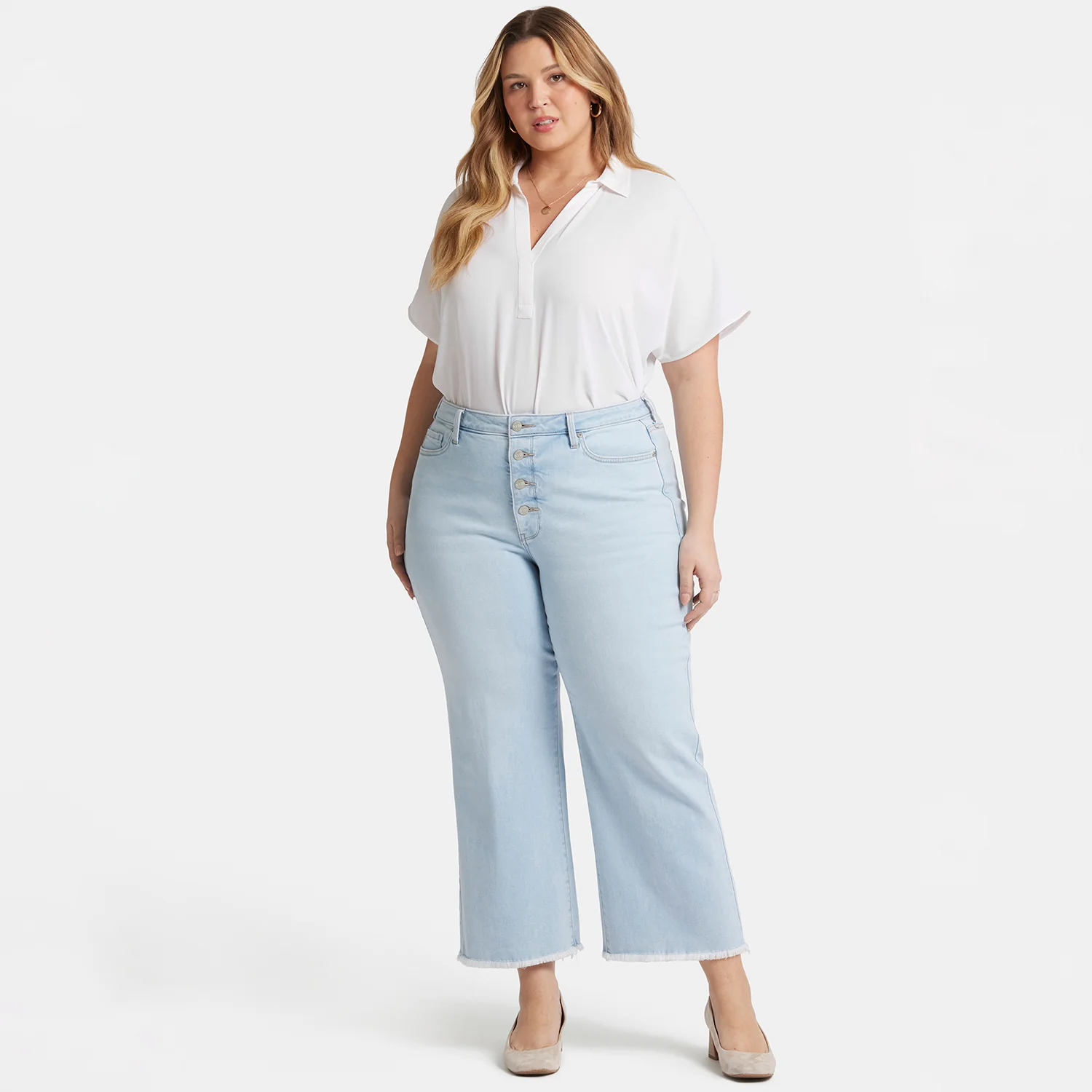 Teresa Wide Leg Ankle Jeans In Plus Size - Oceanfront - Image 7
