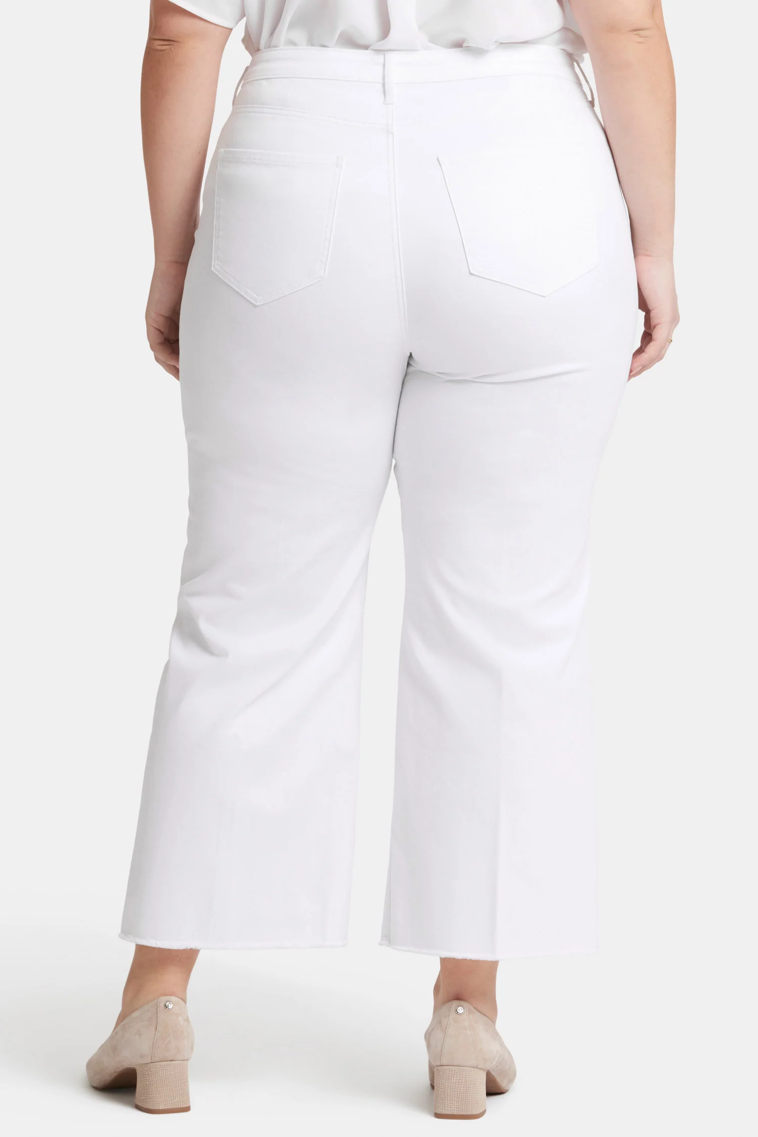Teresa Wide Leg Ankle Jeans In Plus Size - Optic White - Image 2