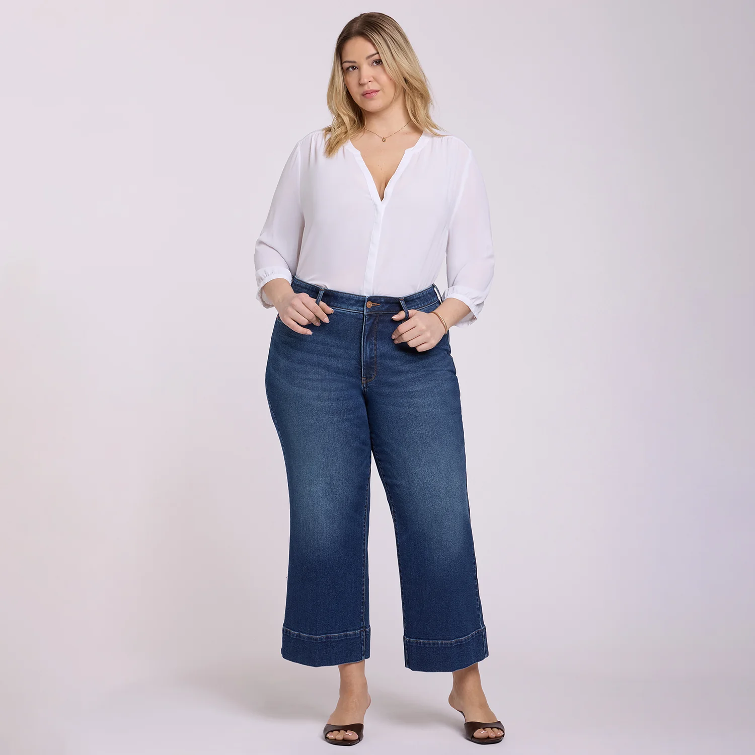 Teresa Wide Leg Ankle Jeans In Plus Size - Sunset Villa - Image 6