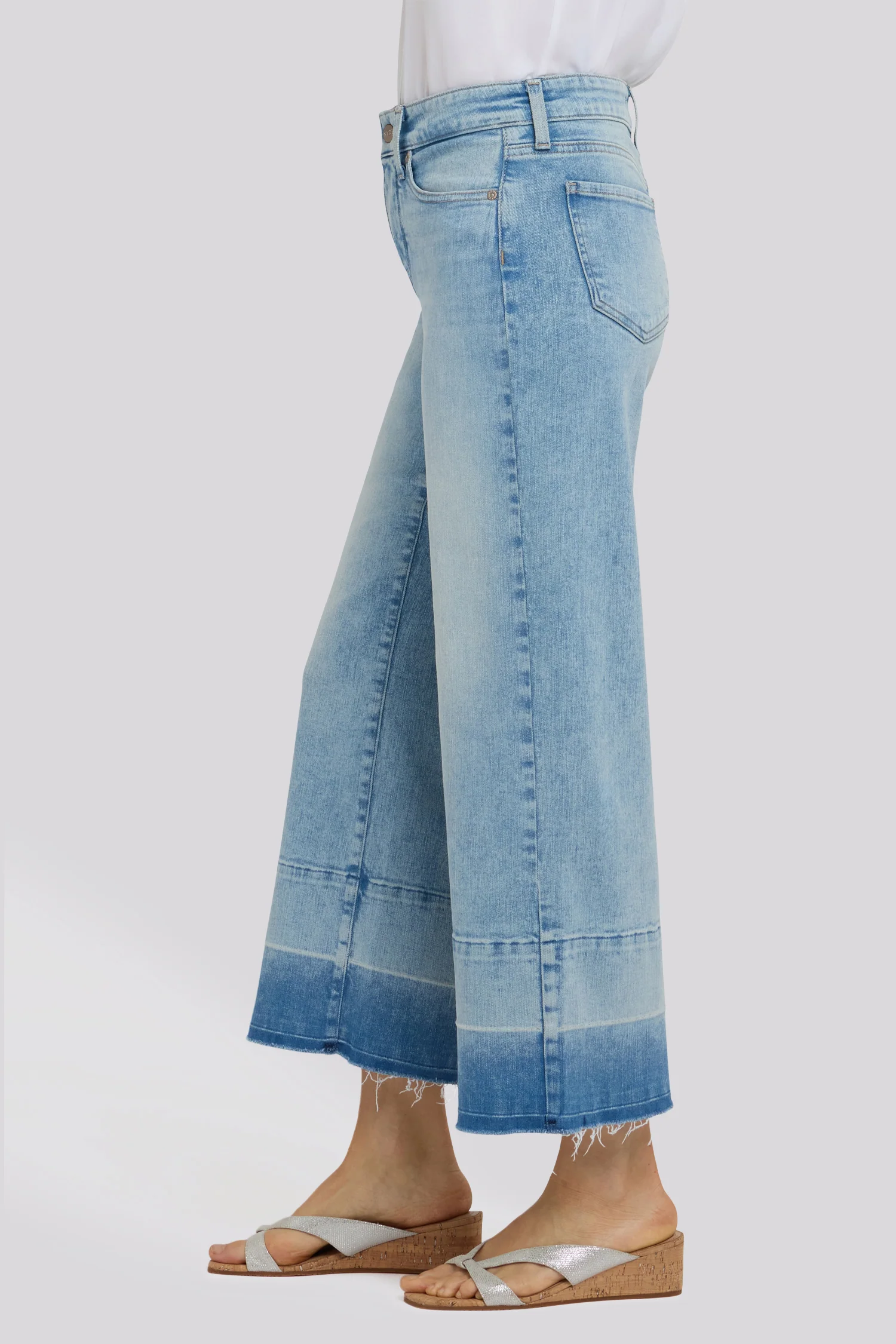 Teresa Wide Leg Ankle Jeans - Oasis Sand - Image 4