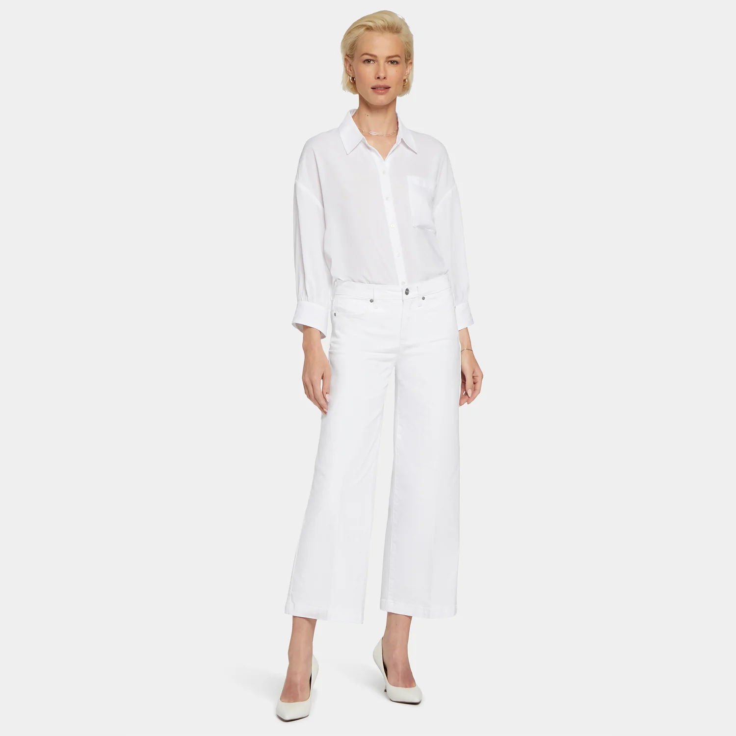Teresa Wide Leg Ankle Jeans - Optic White - Image 5
