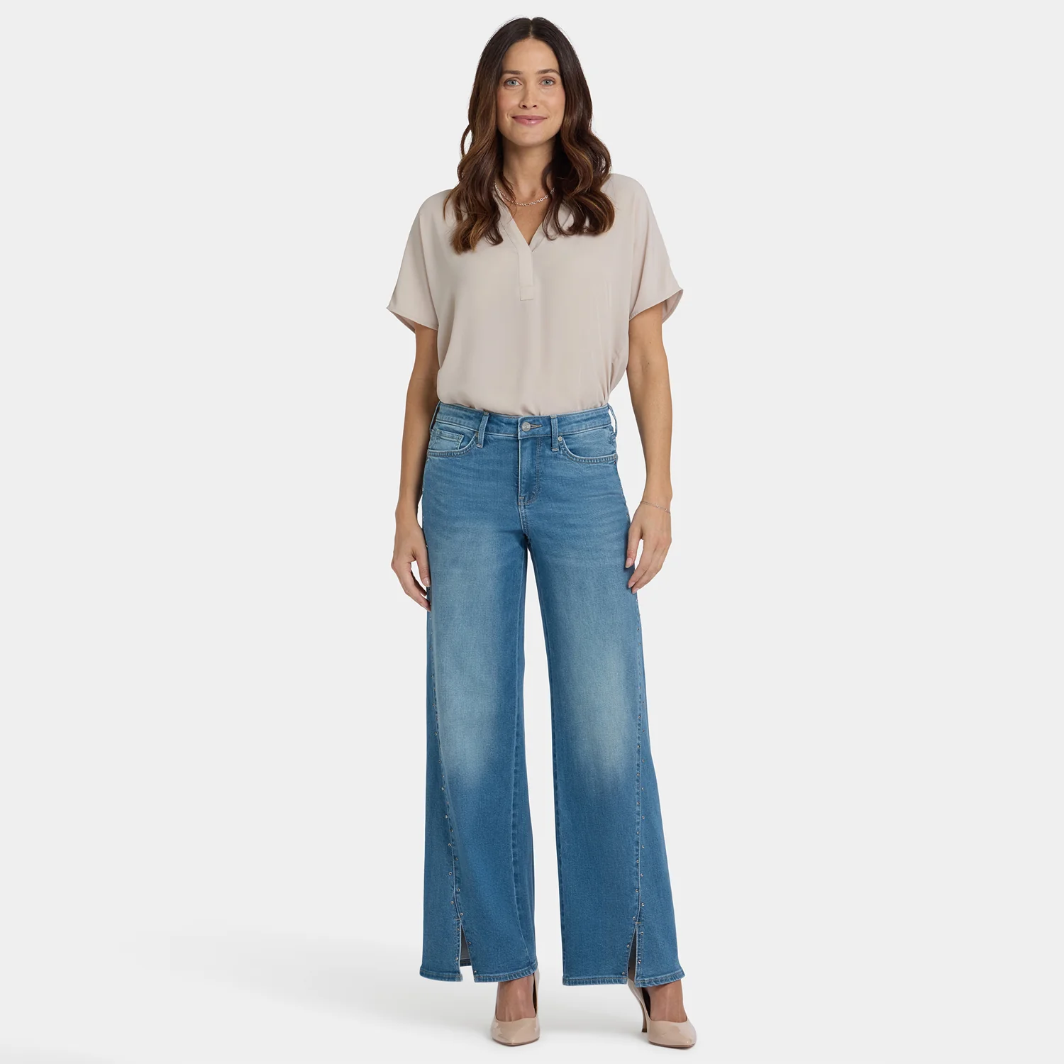 Teresa Wide Leg Jeans In Petite - Avenue Blue - Image 6